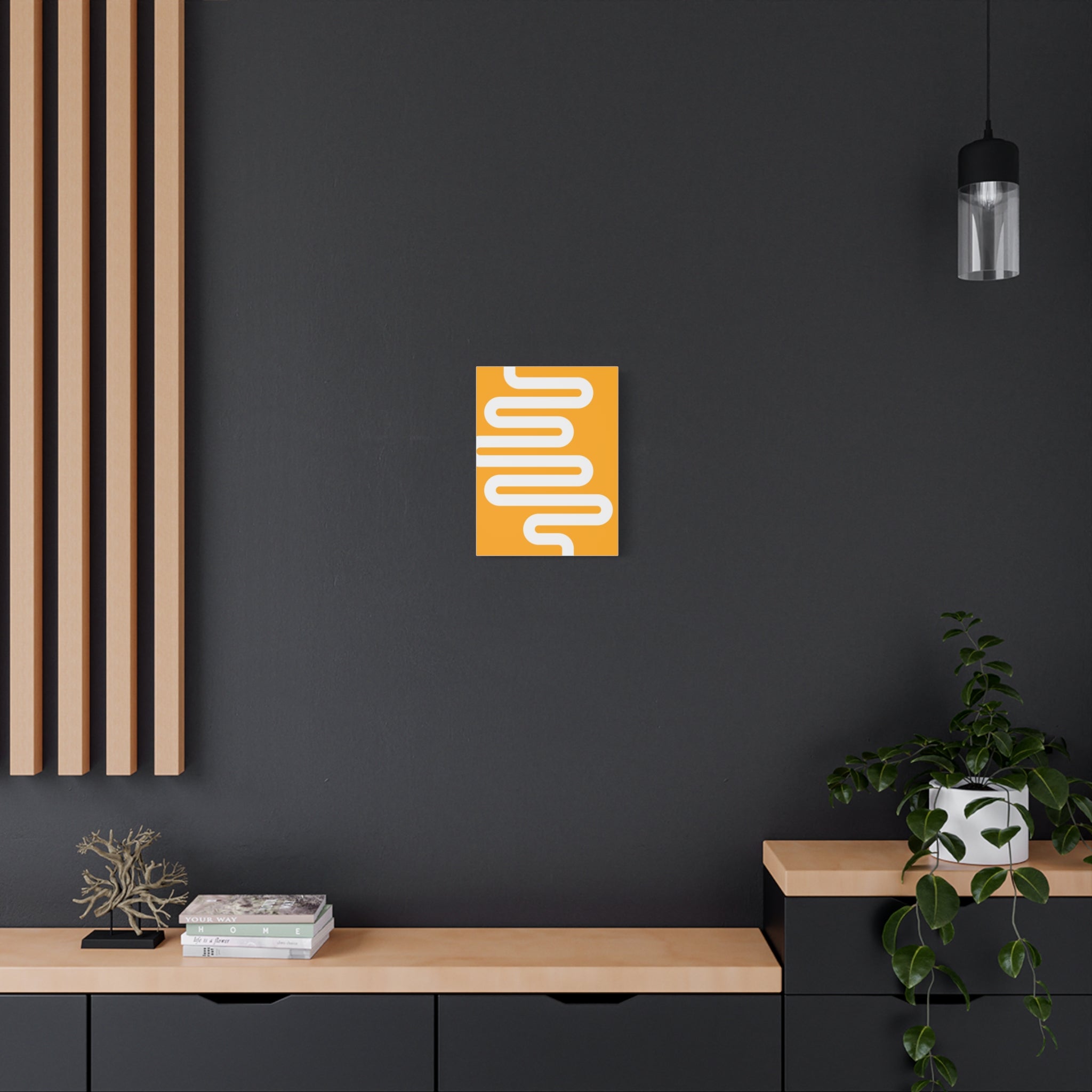 Orange Wave Canvas Art - Minimalist Print