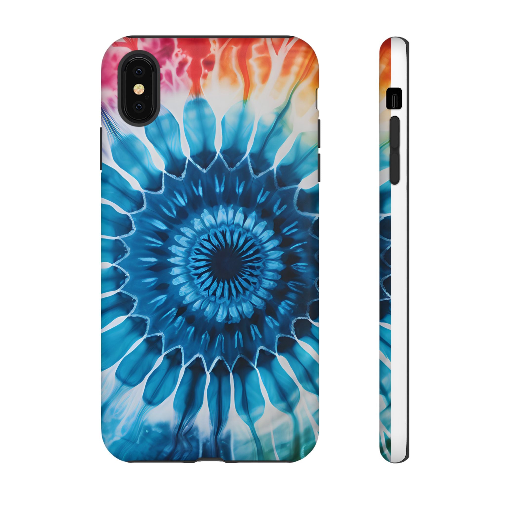 Cosmic Mandala Tie-Dye iPhone Case - Rugged Hexagon Stone