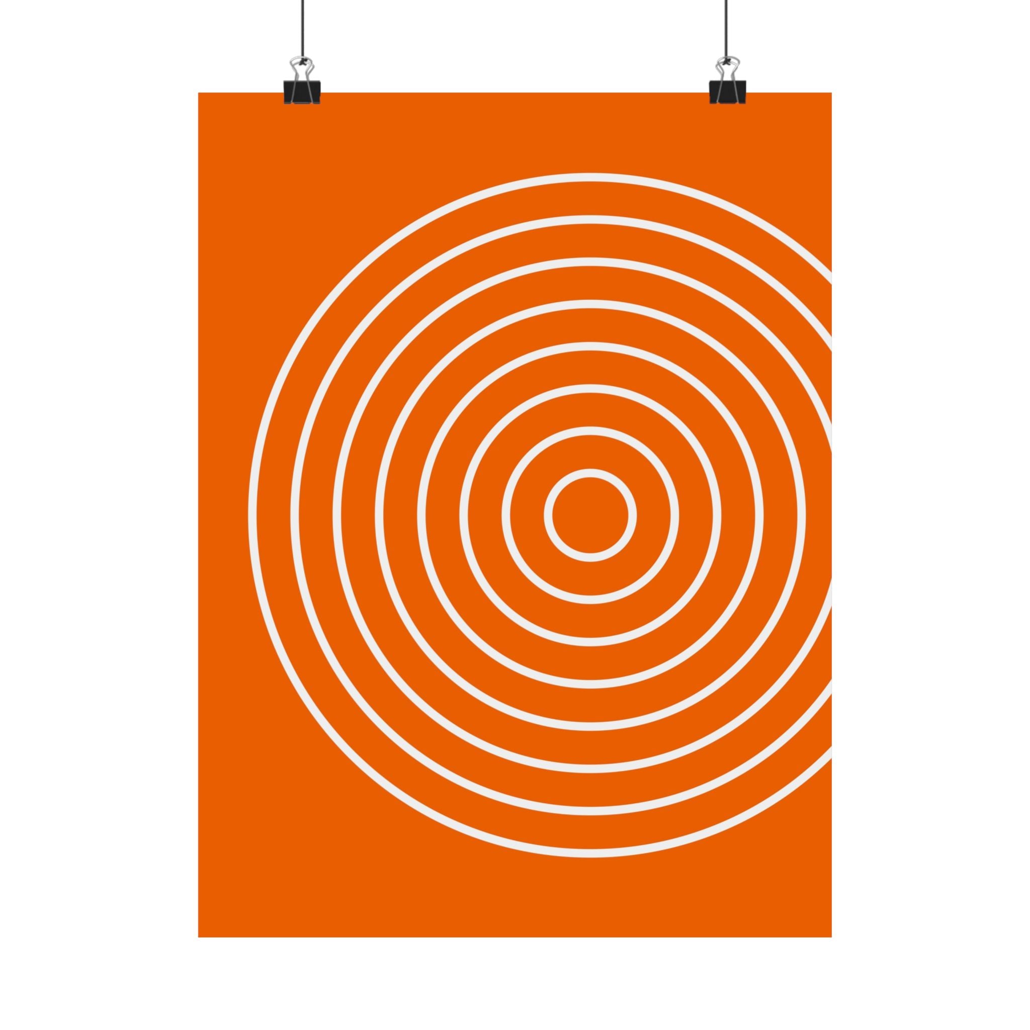 Orange Abstract Circle Art Poster