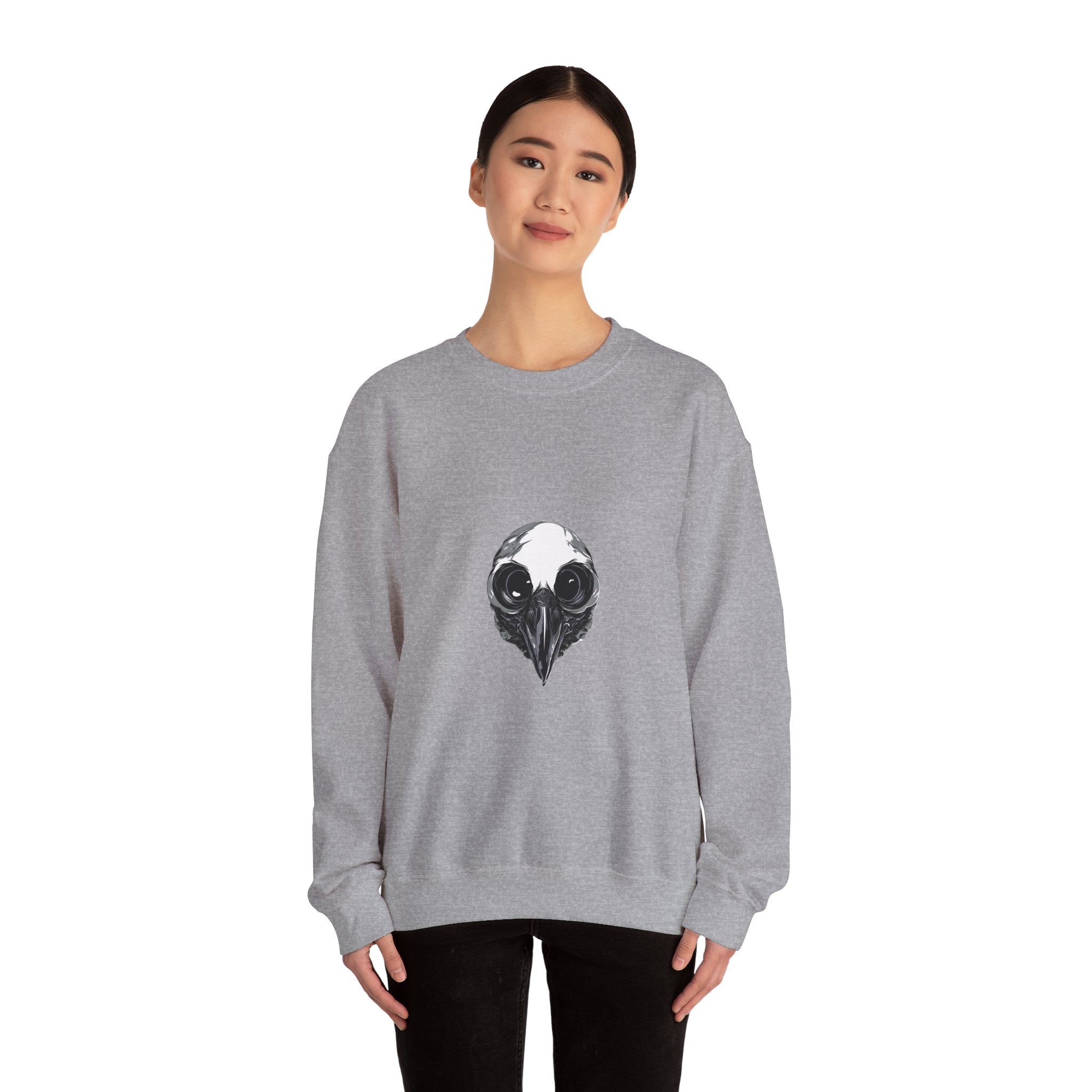 Raven Skull Sweatshirt: Gothic Bird Art