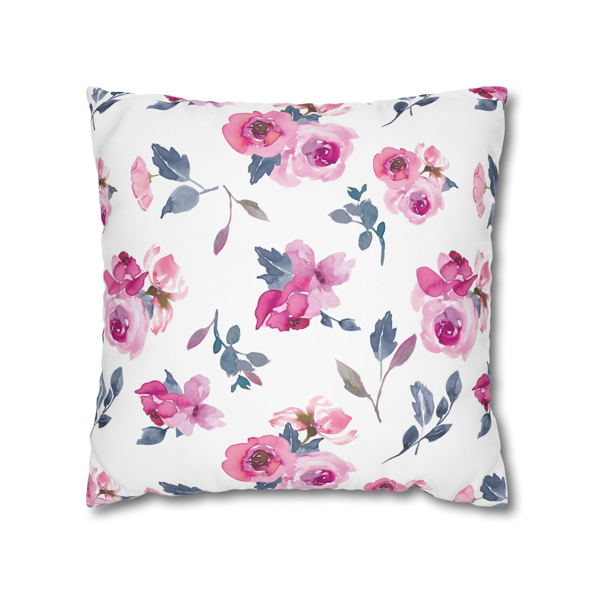 Pink Rose Watercolor Pillowcase