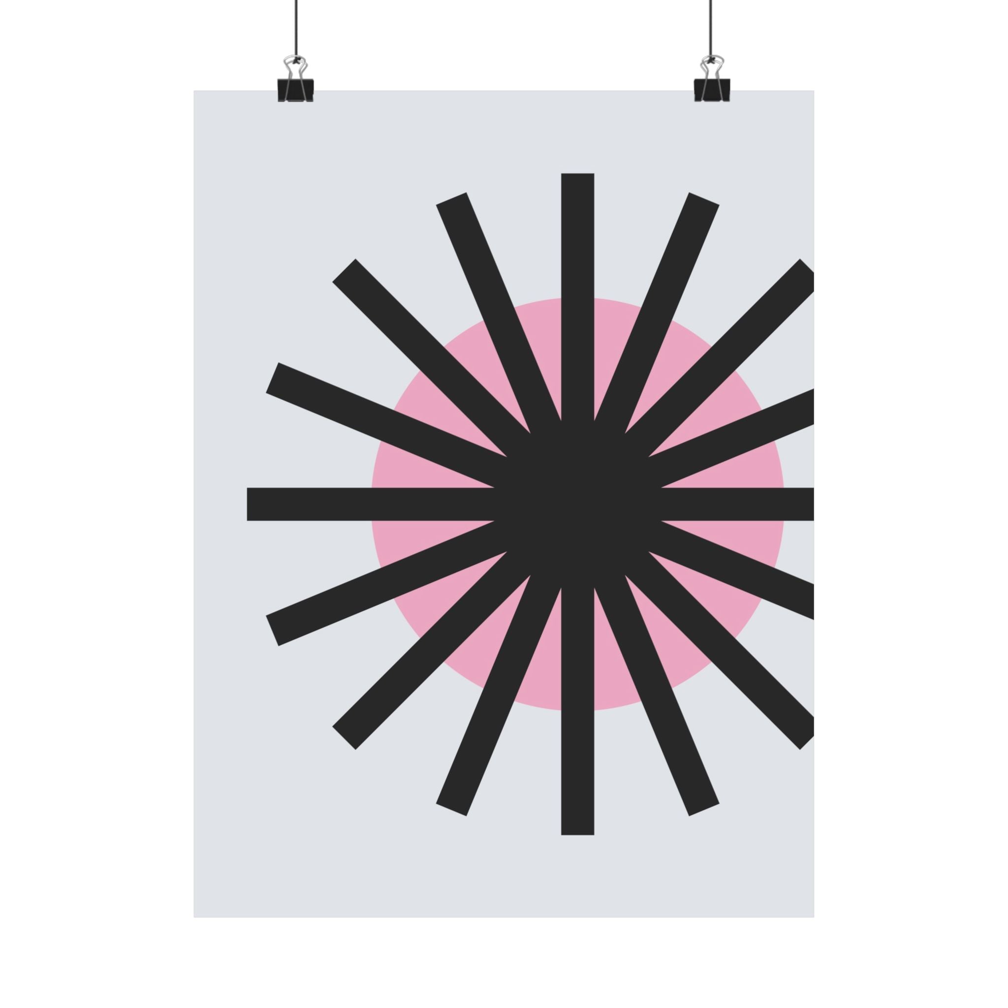 Mid-Century Sunburst Abstract Art Poster