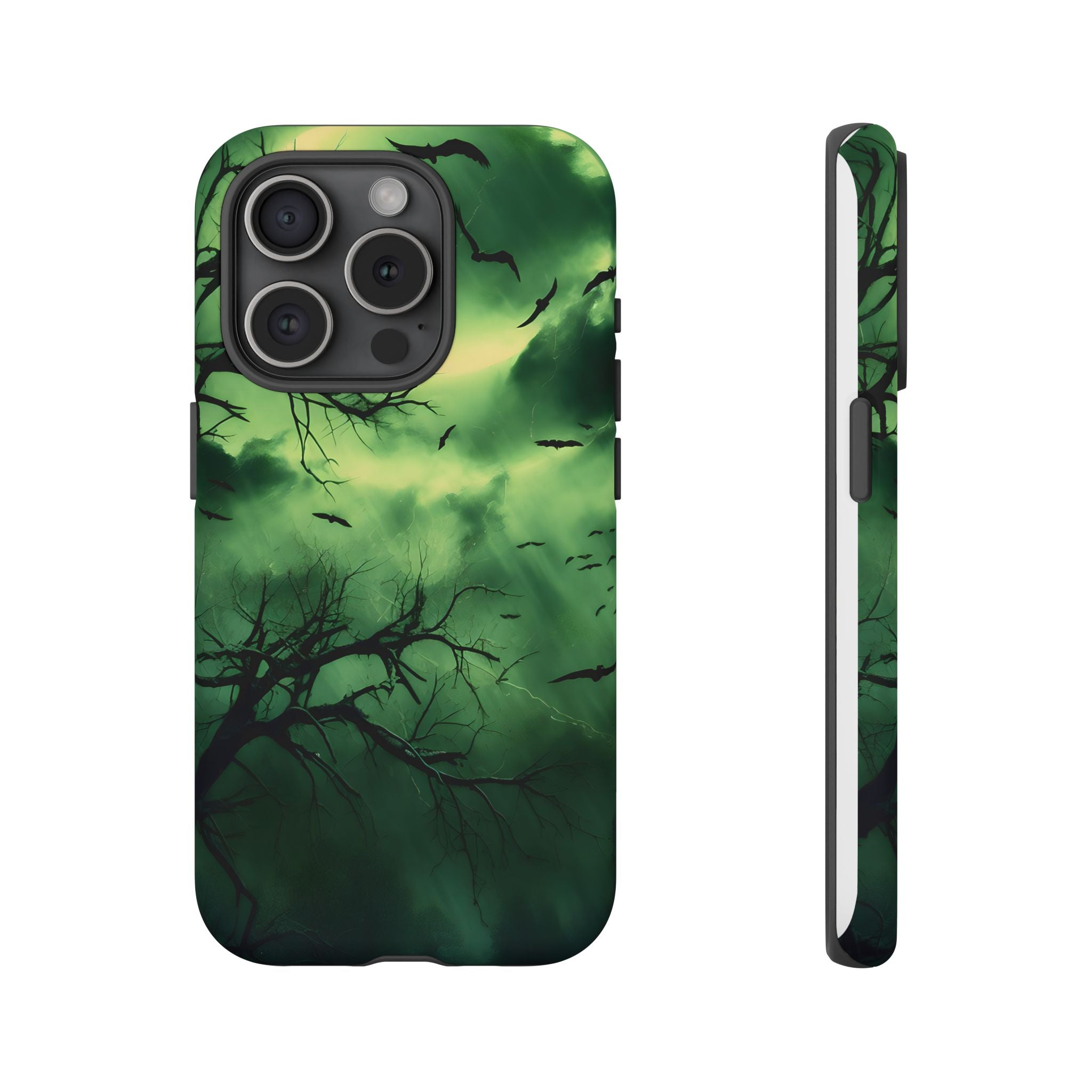 Gothic Green Forest iPhone Case - Hexagon Stone