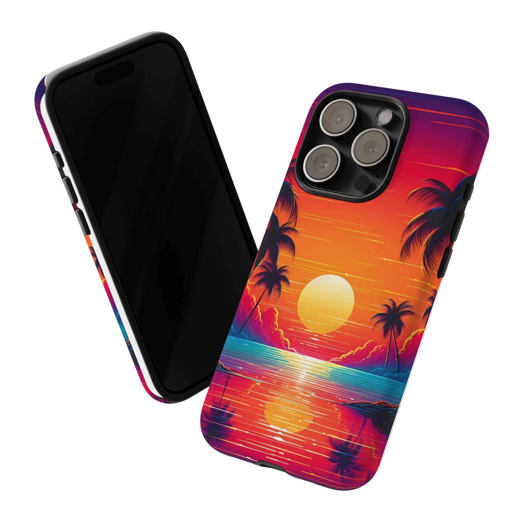 Sunset Palm Beach iPhone Case - Hexagon Stone