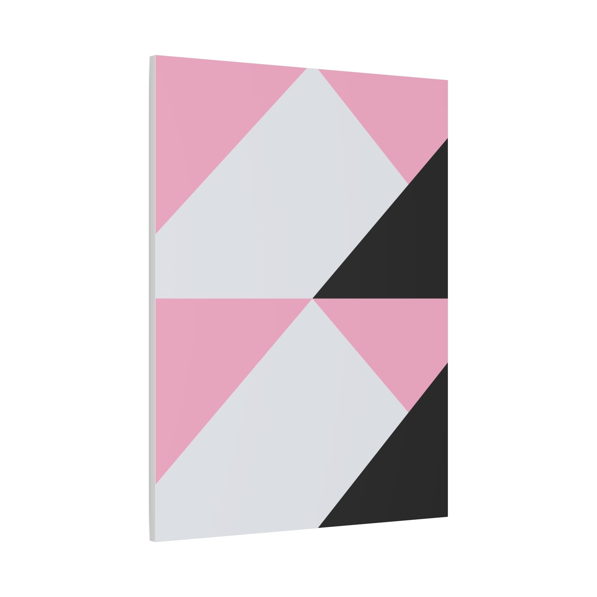 Geometric Pink & Gray Abstract Canvas Art