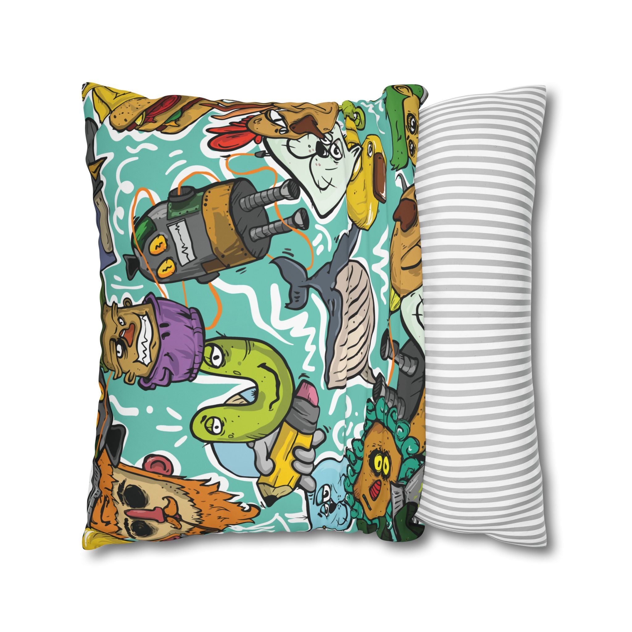 Whimsical Chaos Cartoon Pillowcase