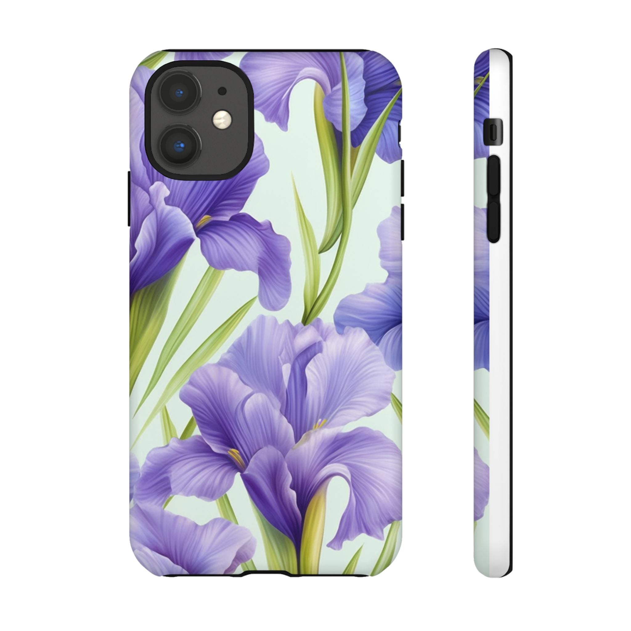 Purple Iris Floral iPhone Case - Hexagon Stone