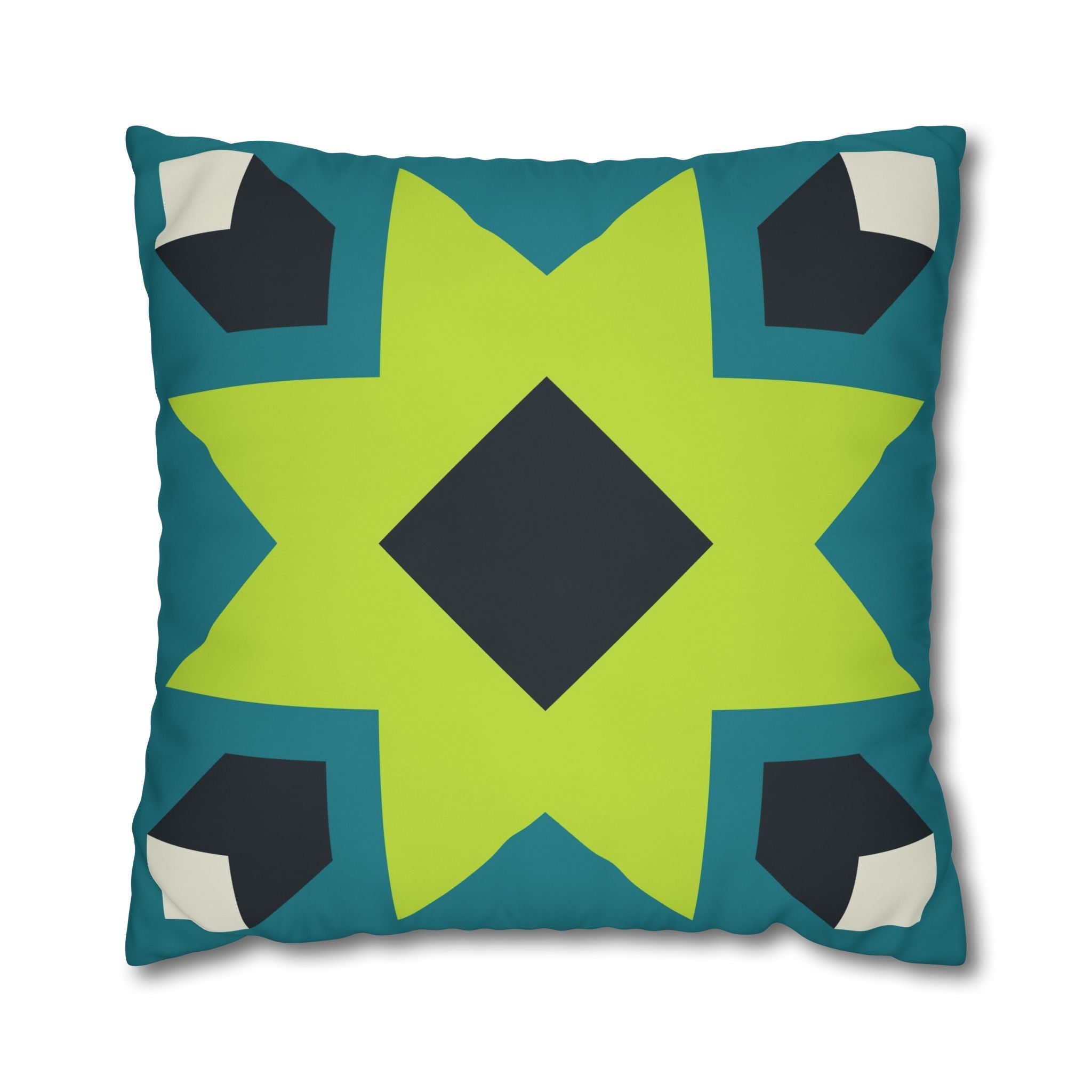 Geometric Teal Star Pillowcase