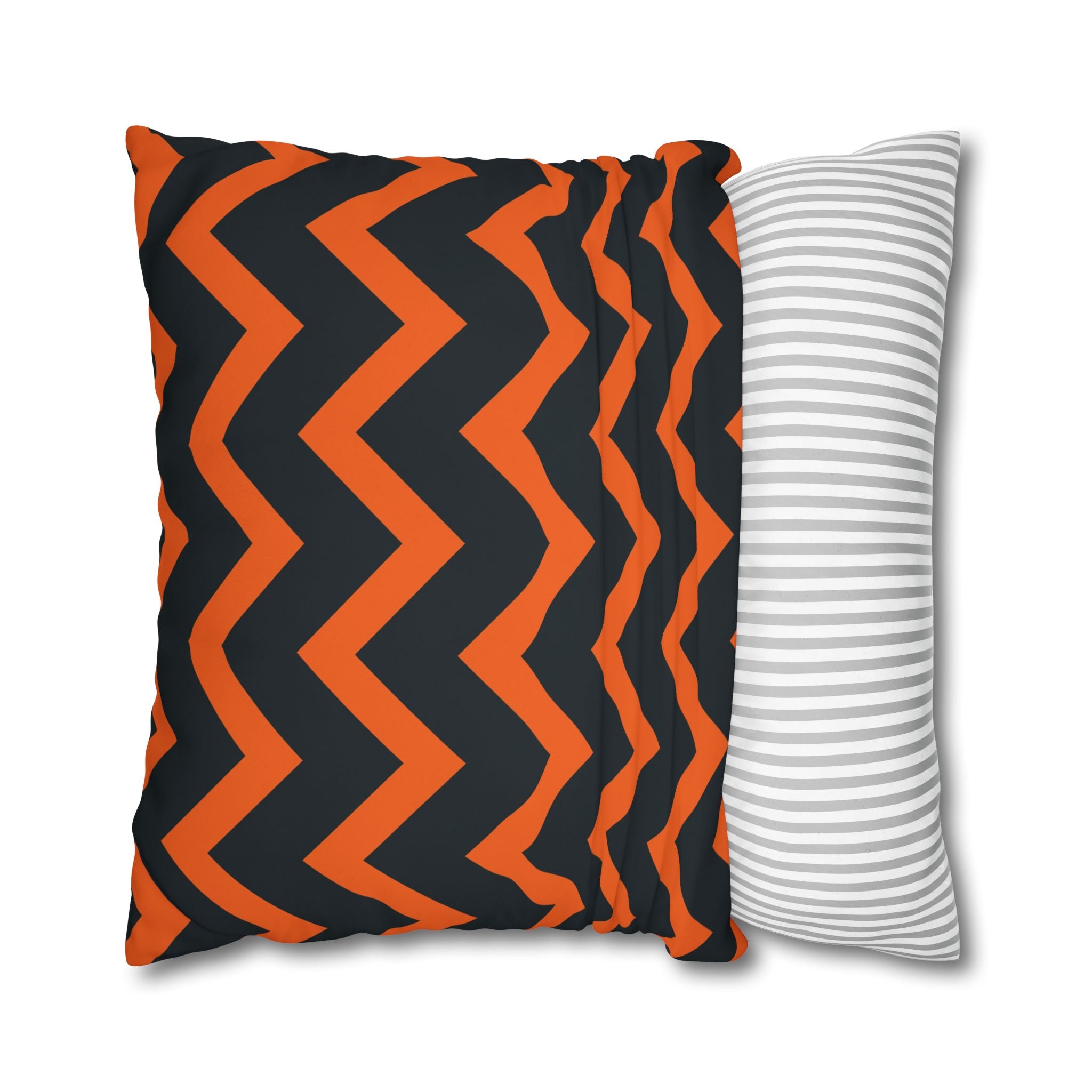 Chevron Stripe Pillowcase - Orange & Teal