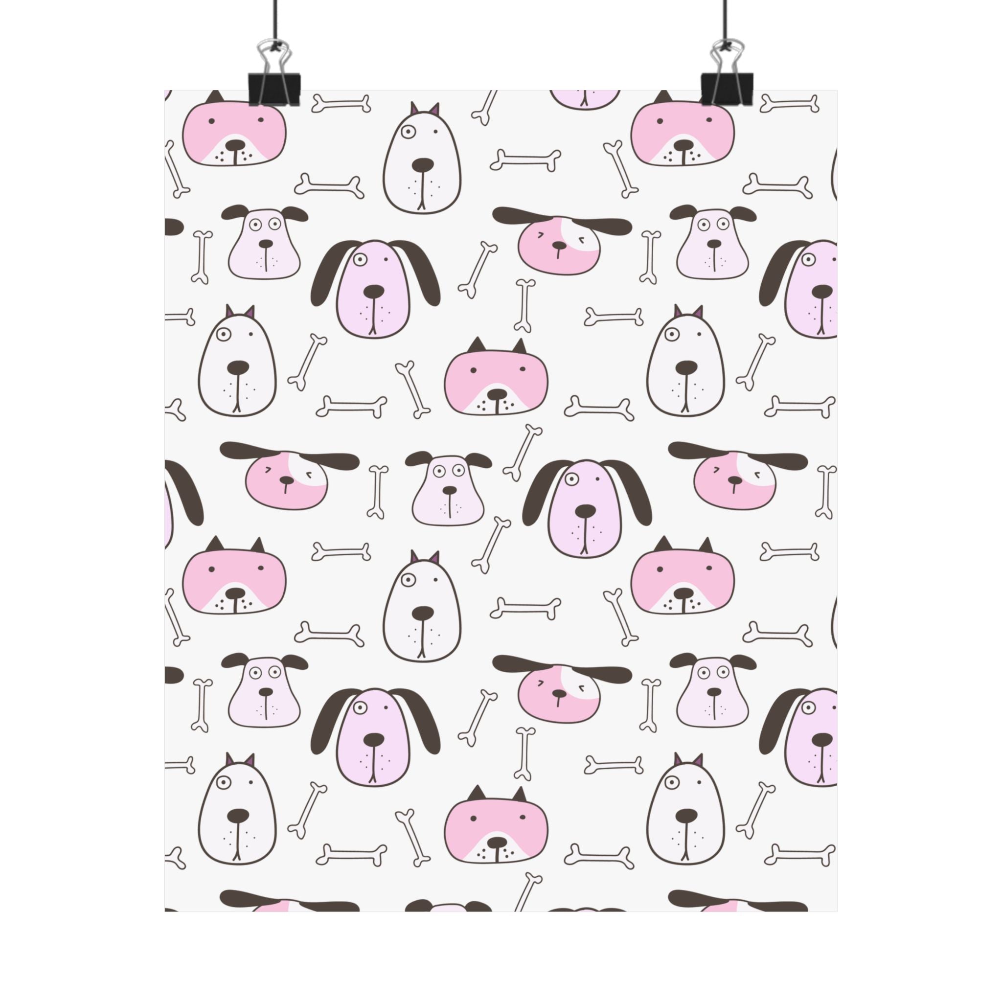 Cute Puppy Bones Pattern Poster