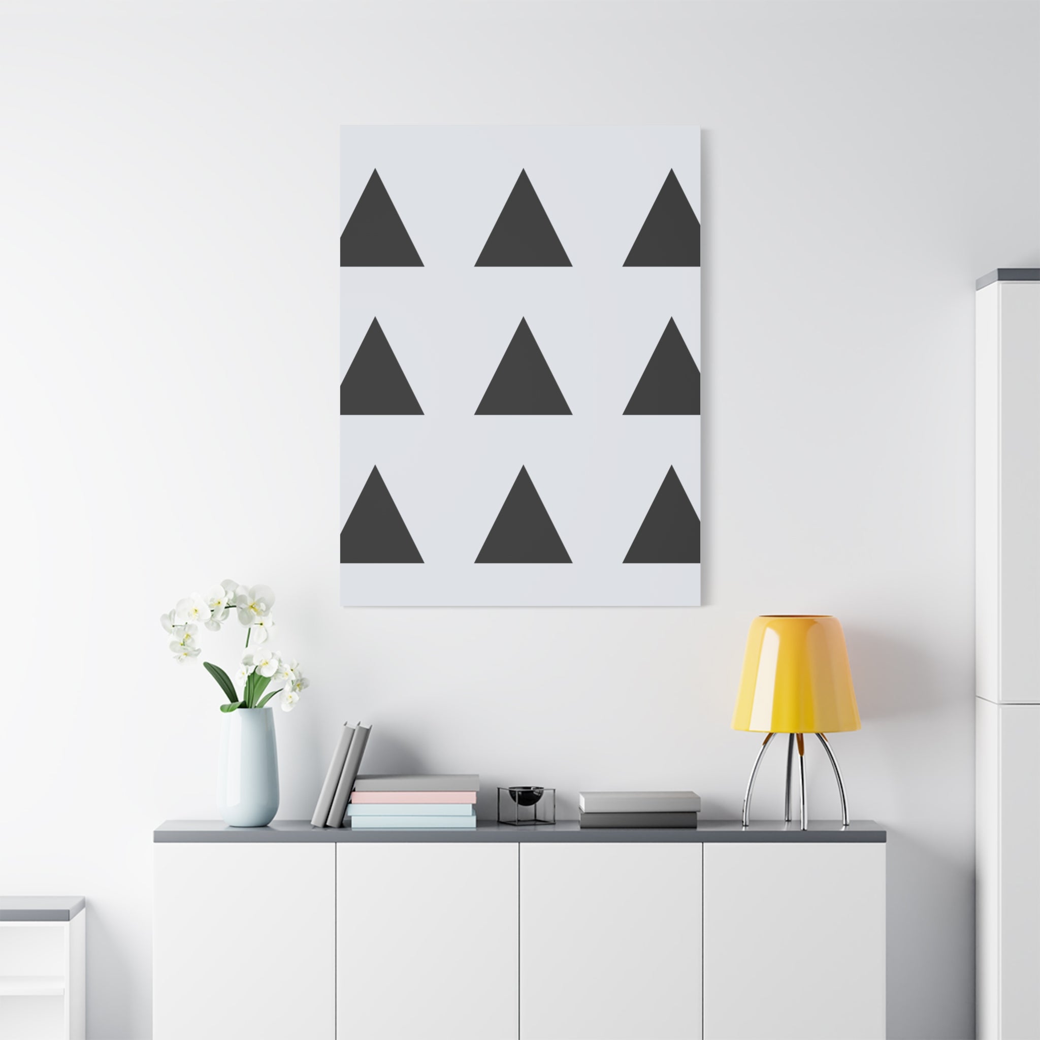 Geometric Black Triangle Canvas Art