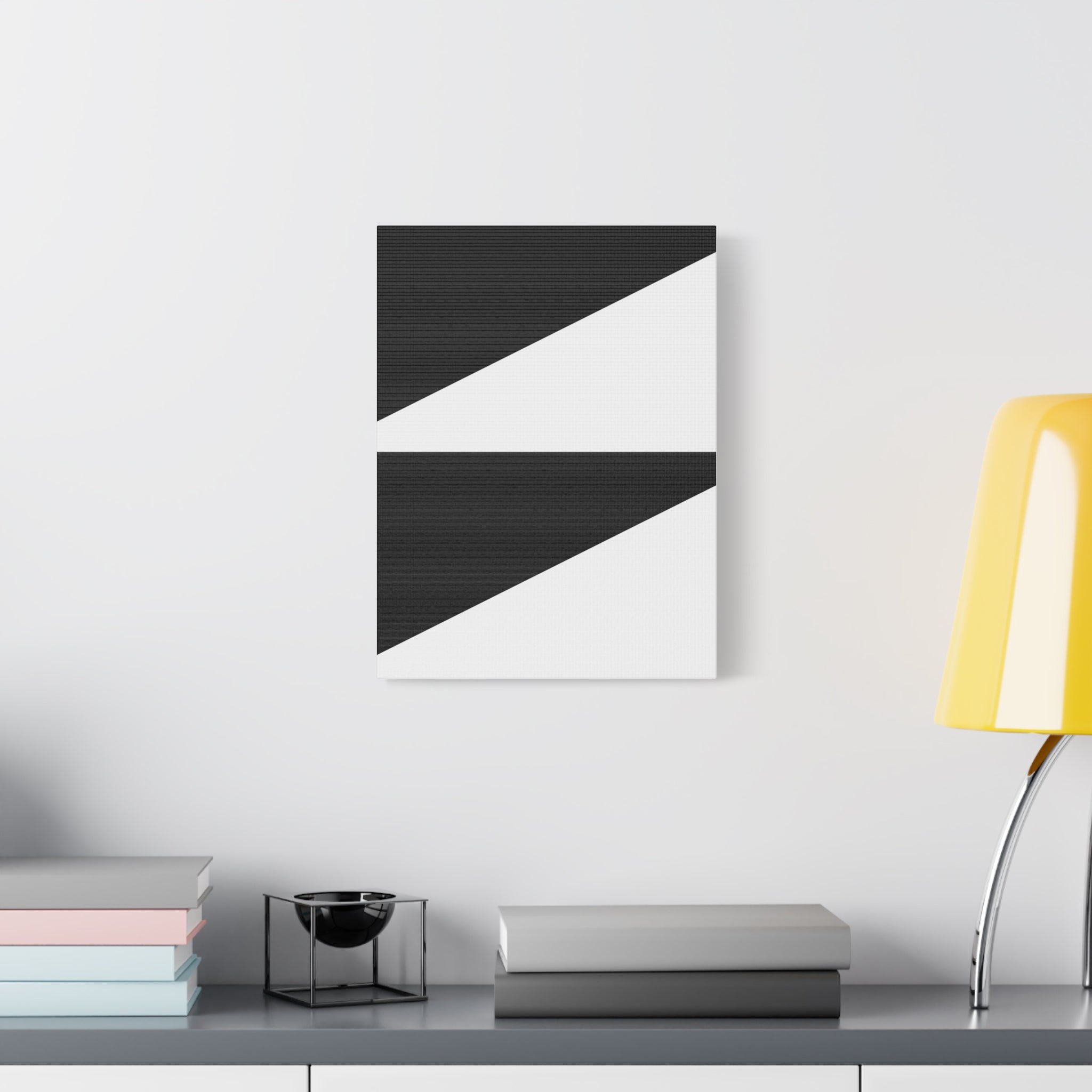 Geometric Black Triangles Canvas Art