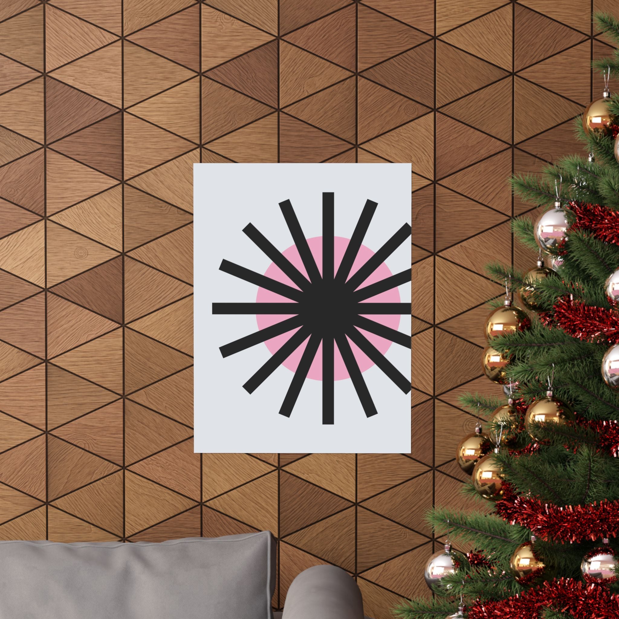 Mid-Century Sunburst Abstract Art Poster