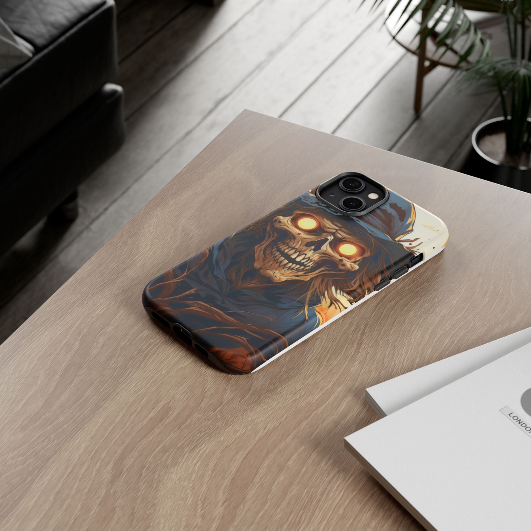 Eerie Scarecrow Hexagon Stone iPhone Case