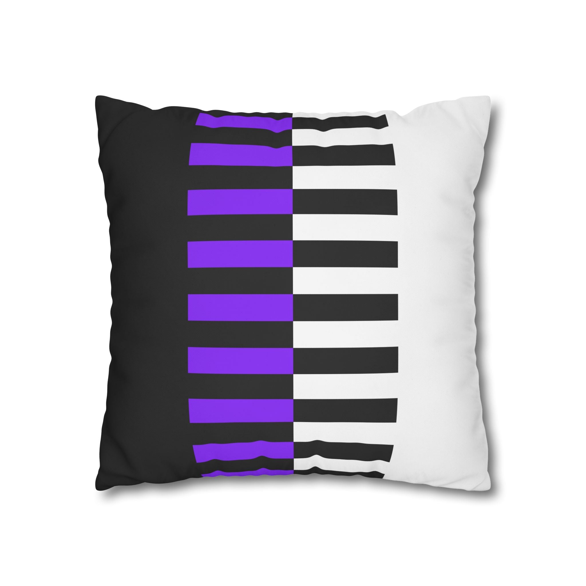 Abstract Piano Pillowcase - Purple & Black