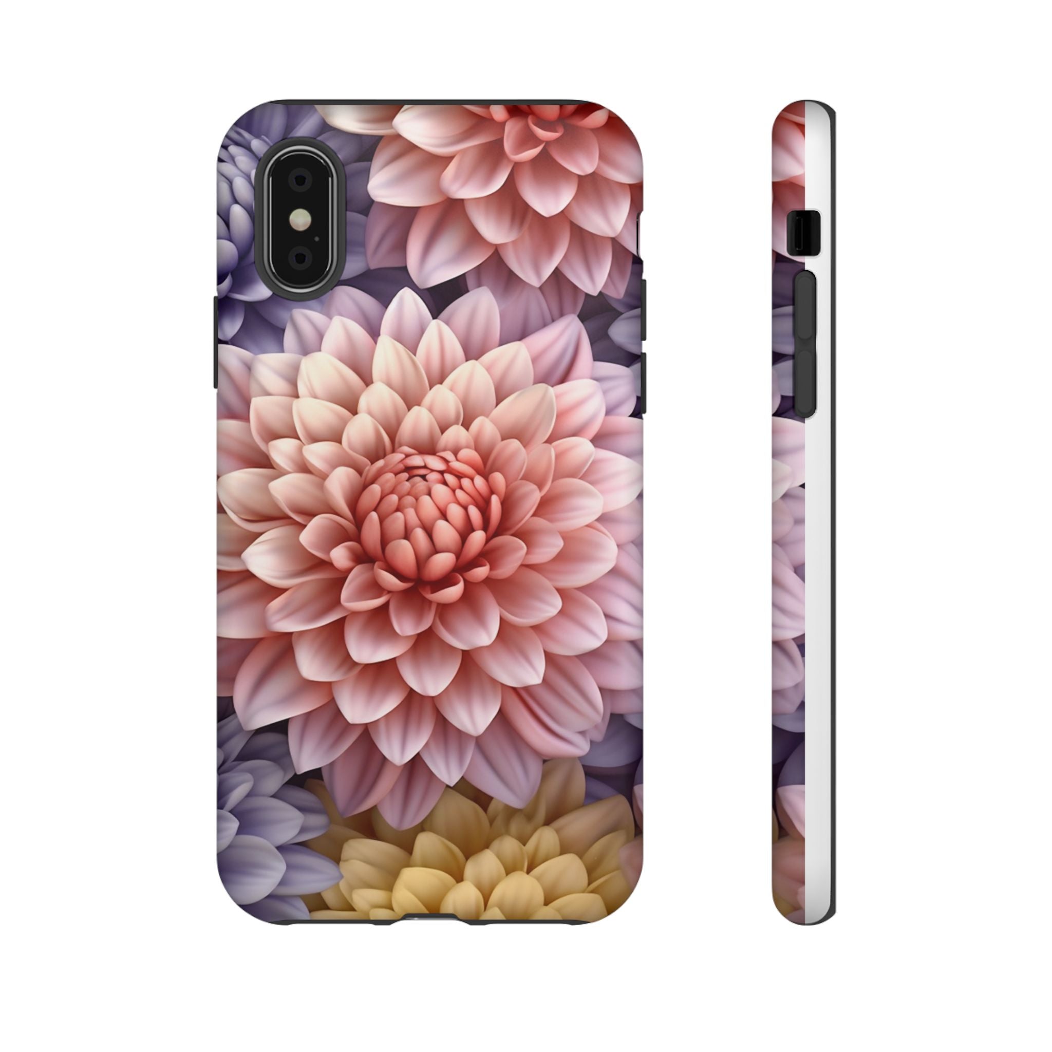 Dahlia Bloom Hexagon Stone iPhone Case