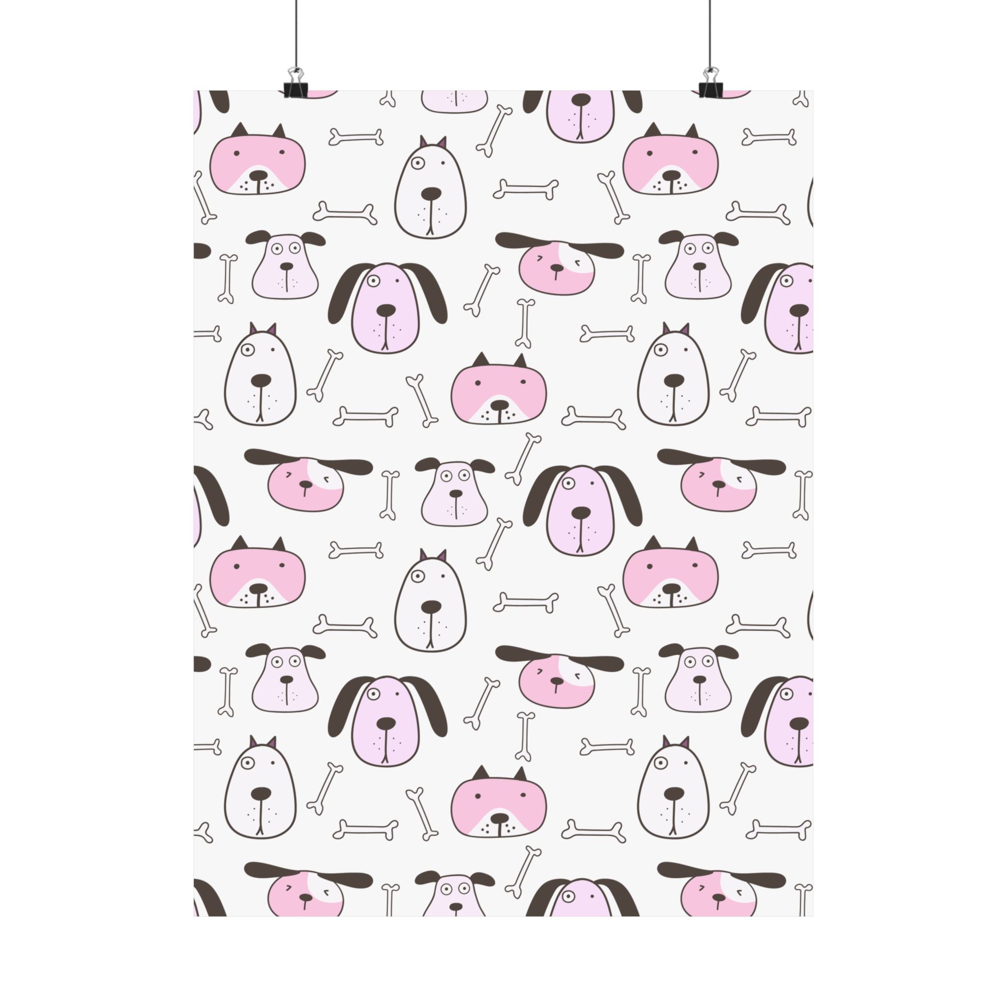 Cute Puppy Bones Pattern Poster