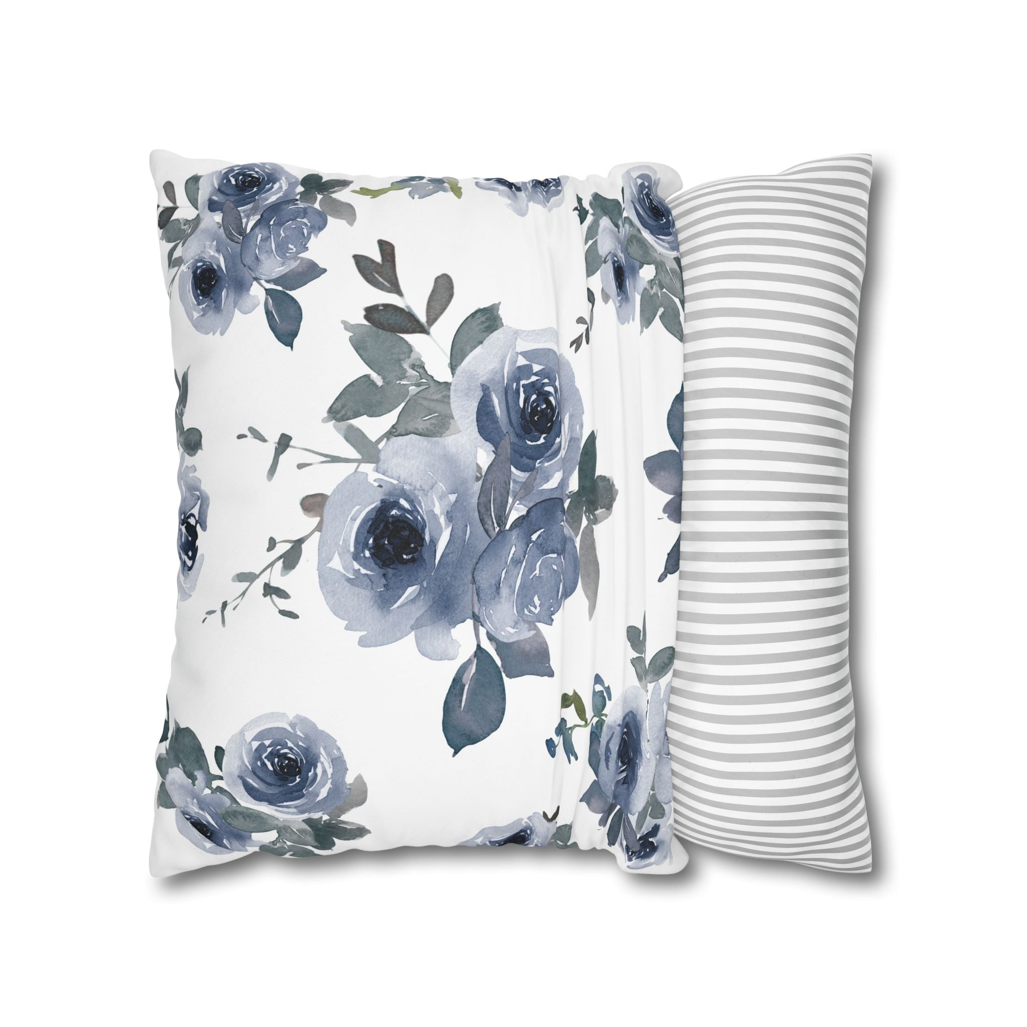 Blue Rose Watercolor Pillowcase