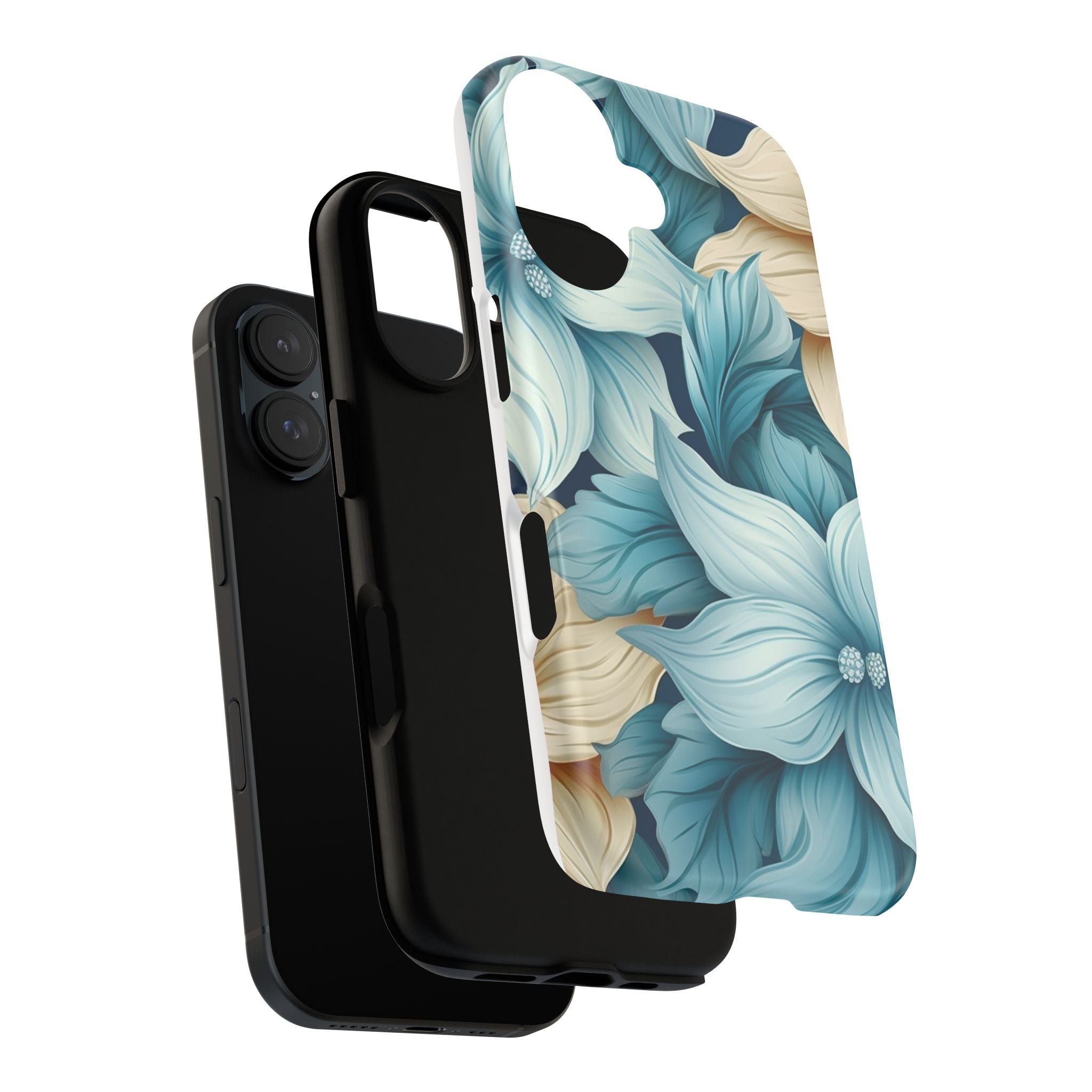 Teal Floral Hexagon iPhone Case - Rugged