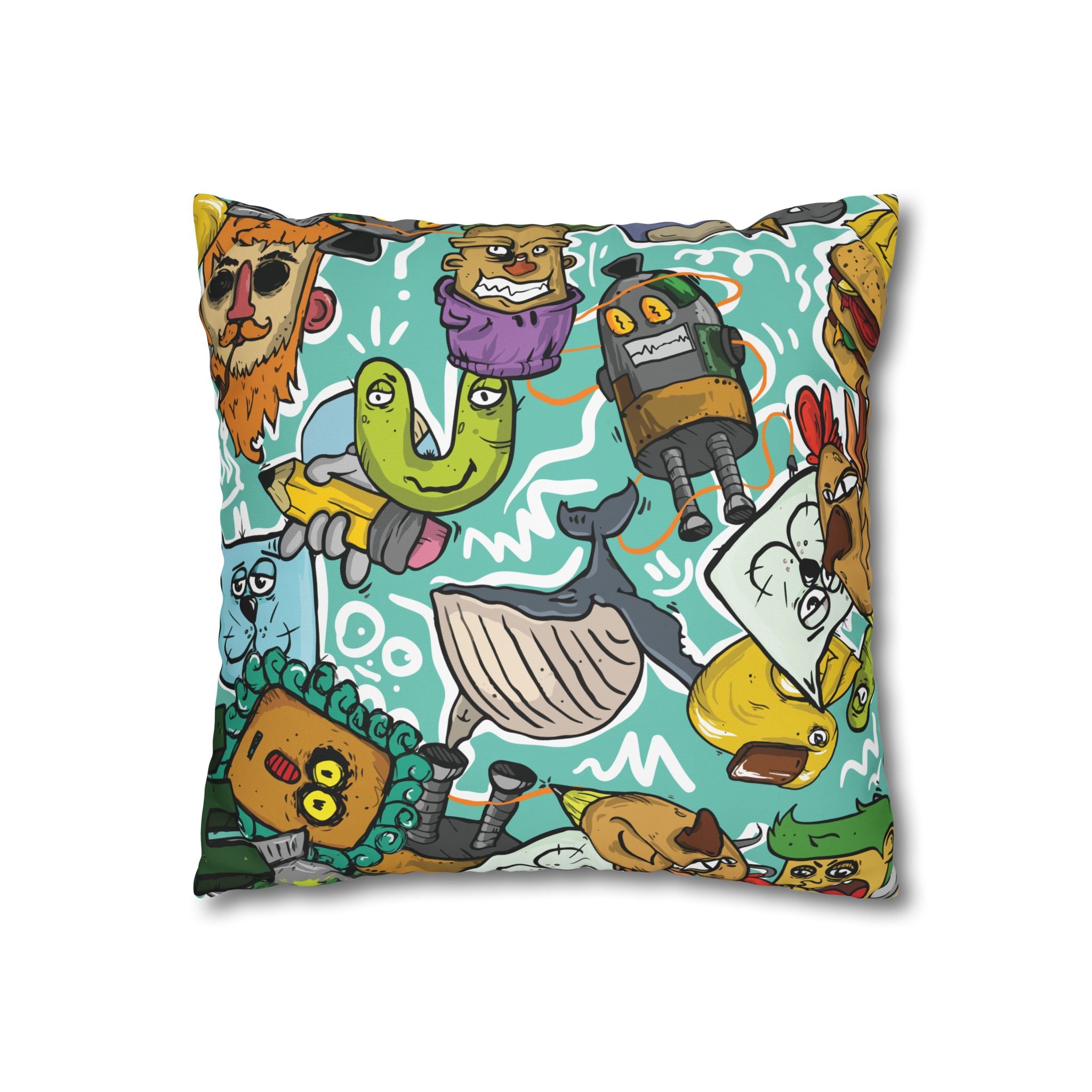 Whimsical Chaos Cartoon Pillowcase