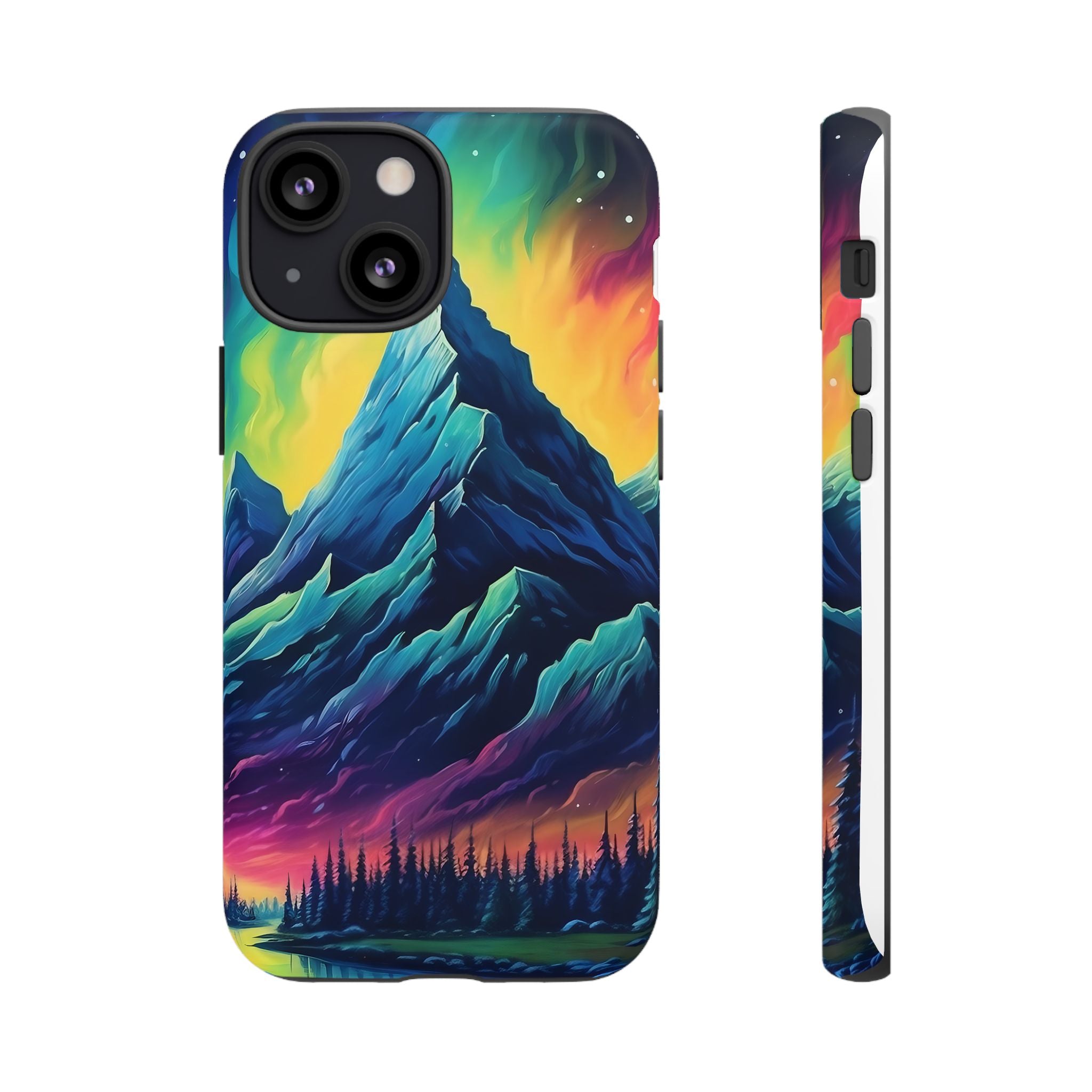 Aurora Mountain Hexagon iPhone Case