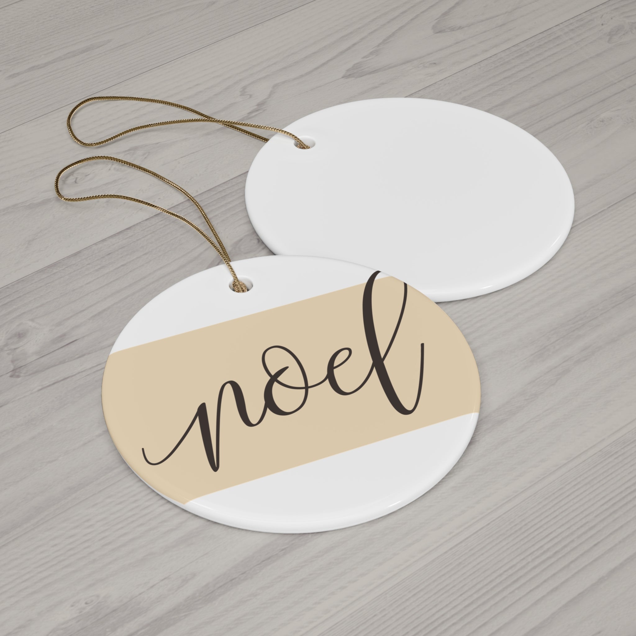 Noel Ceramic Ornament - Elegant Oval