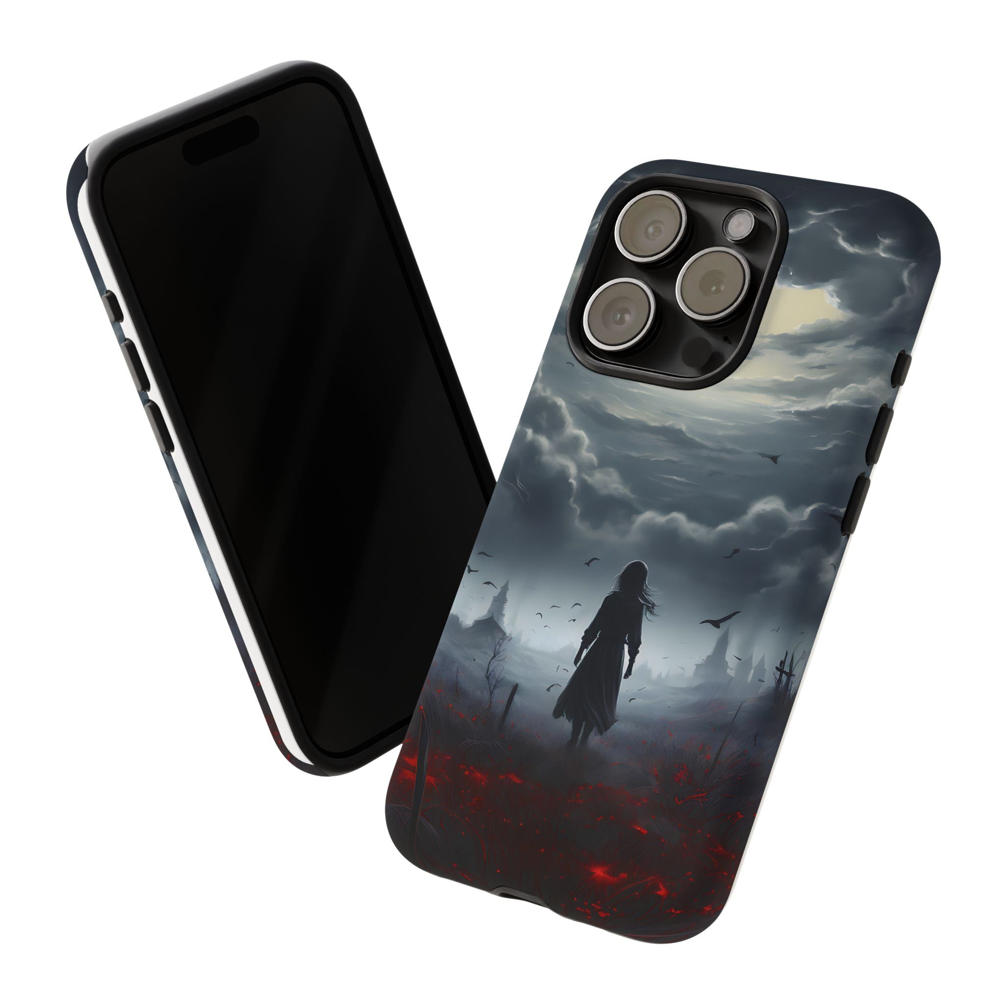 Stormy Silhouette Hexagon Stone iPhone Case