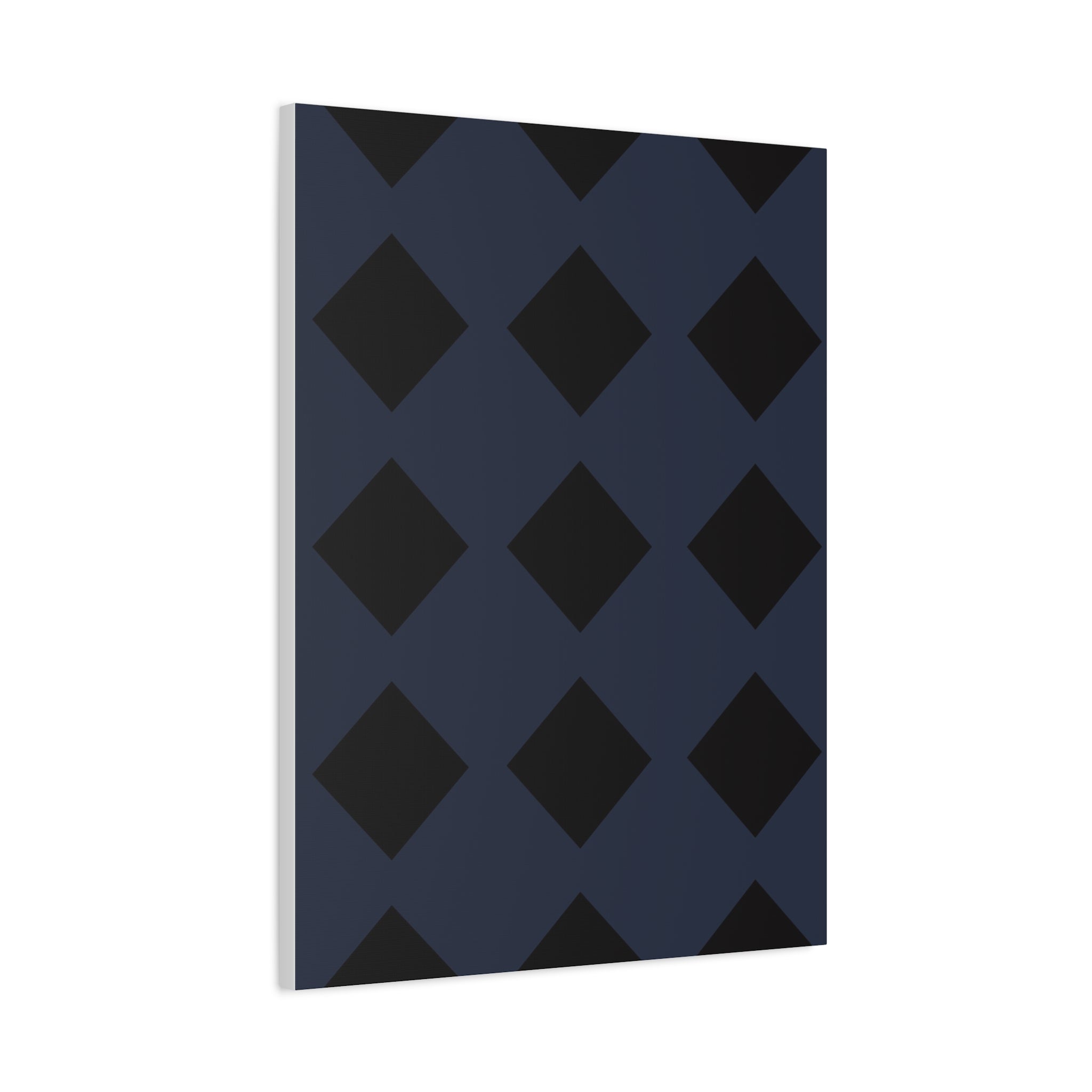 Geometric Dark Blue Diamond Canvas Art