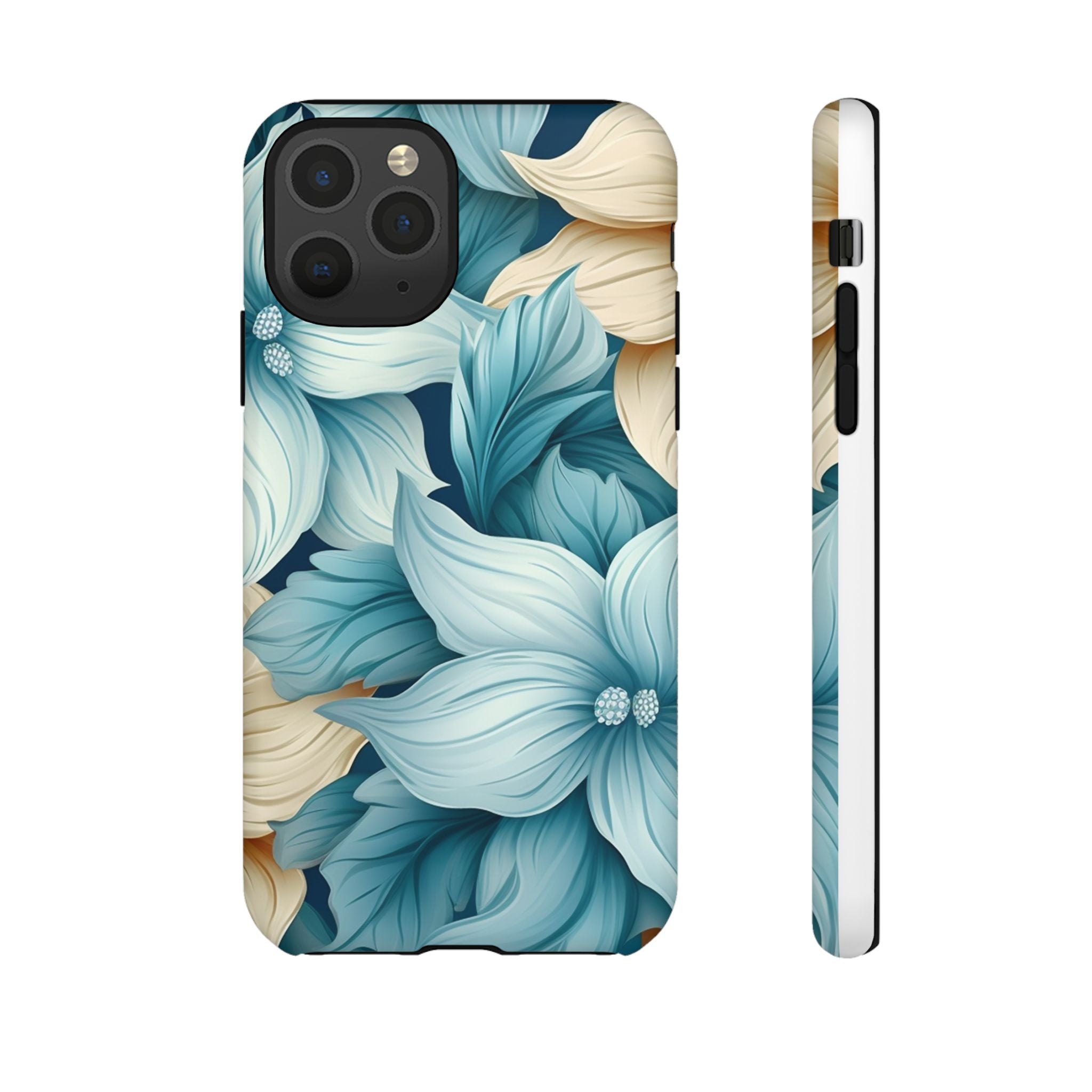 Teal Floral Hexagon iPhone Case - Rugged