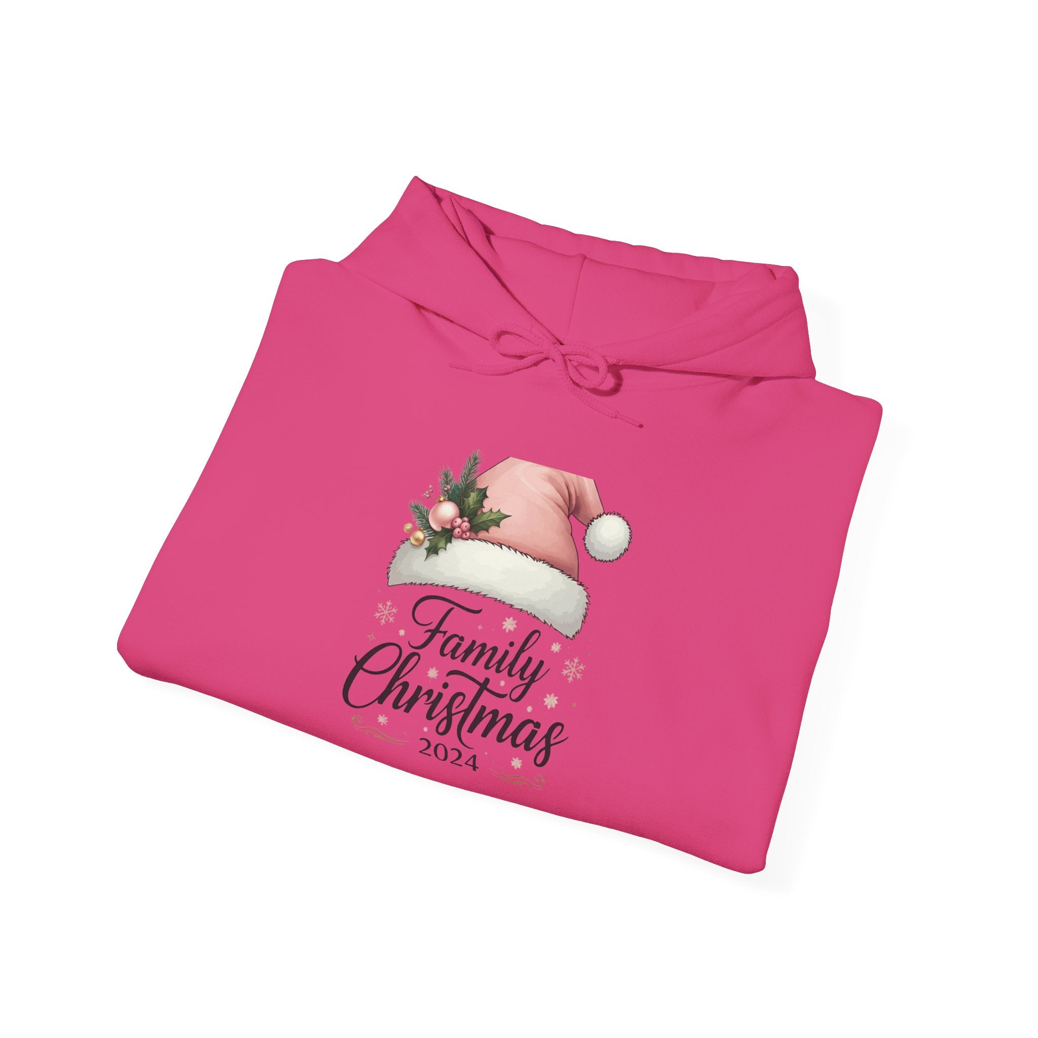 Pink Santa Hat Family Christmas Hoodie 2024