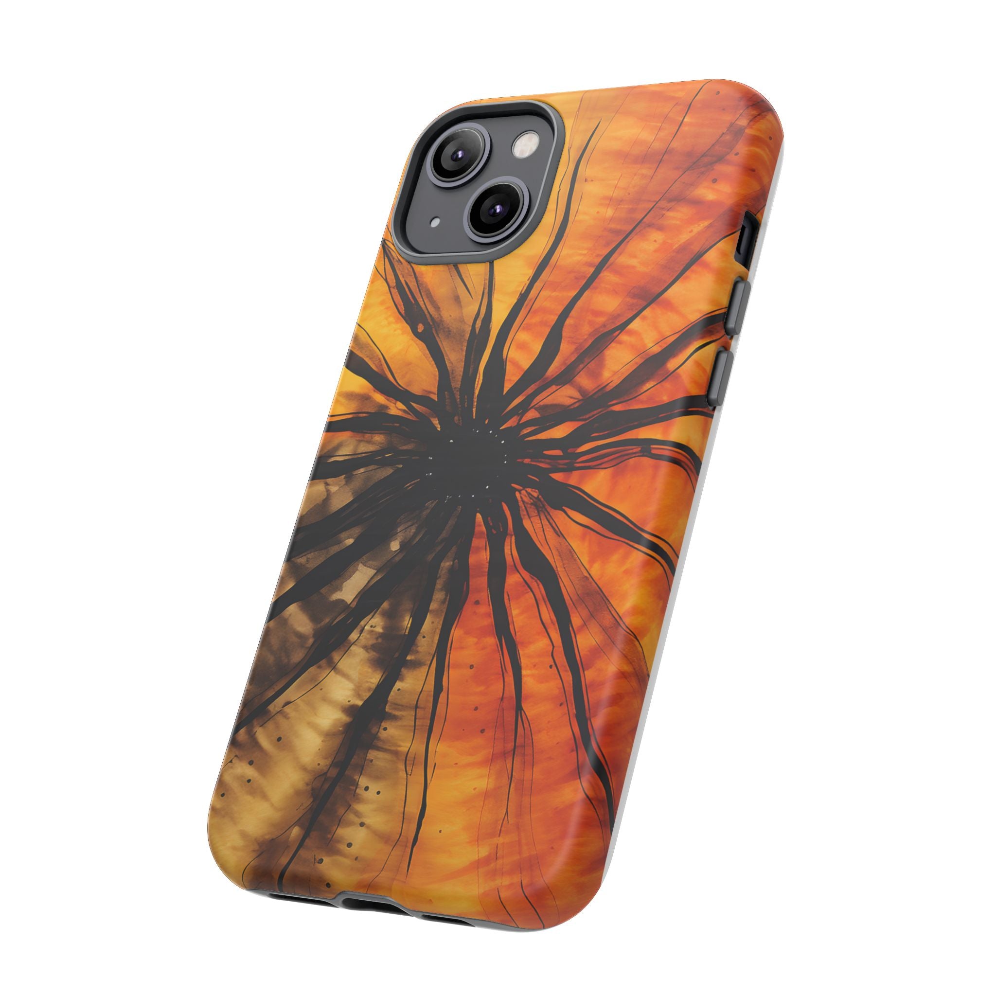 Fiery Sunburst Hexagon iPhone Case