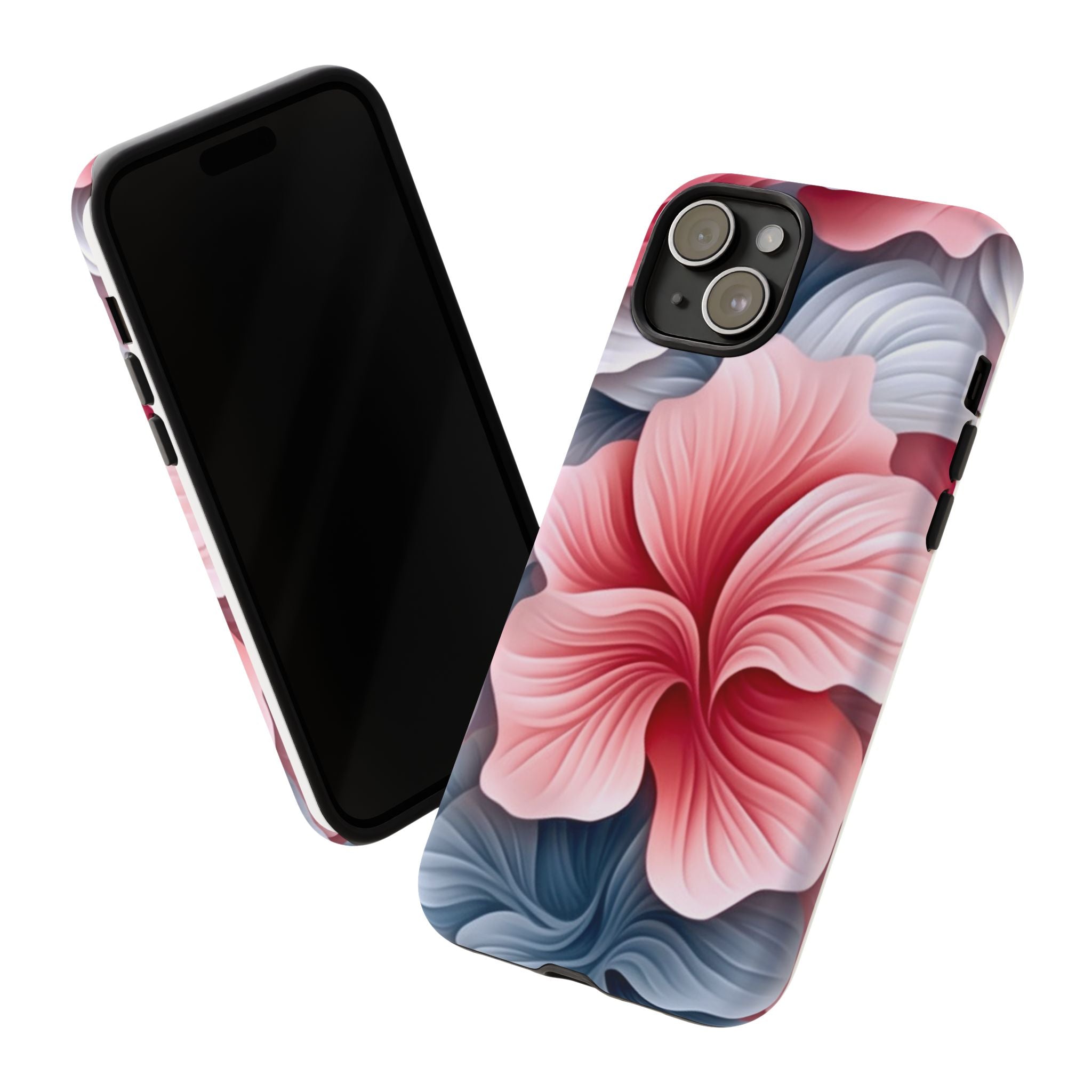 Abstract Floral Pink iPhone Case - Hexagon Stone