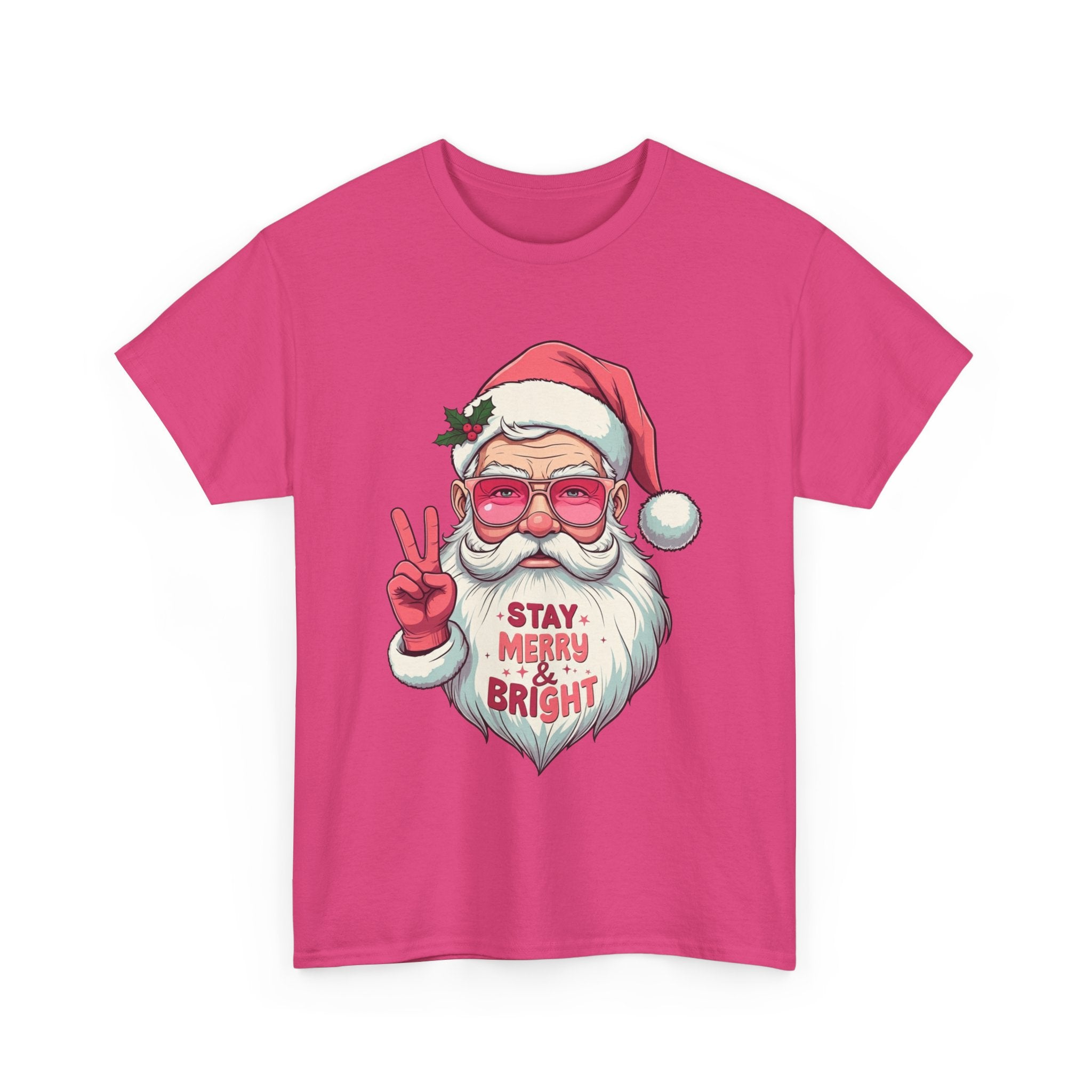 Pink Santa Sunglasses Xmas T-Shirt