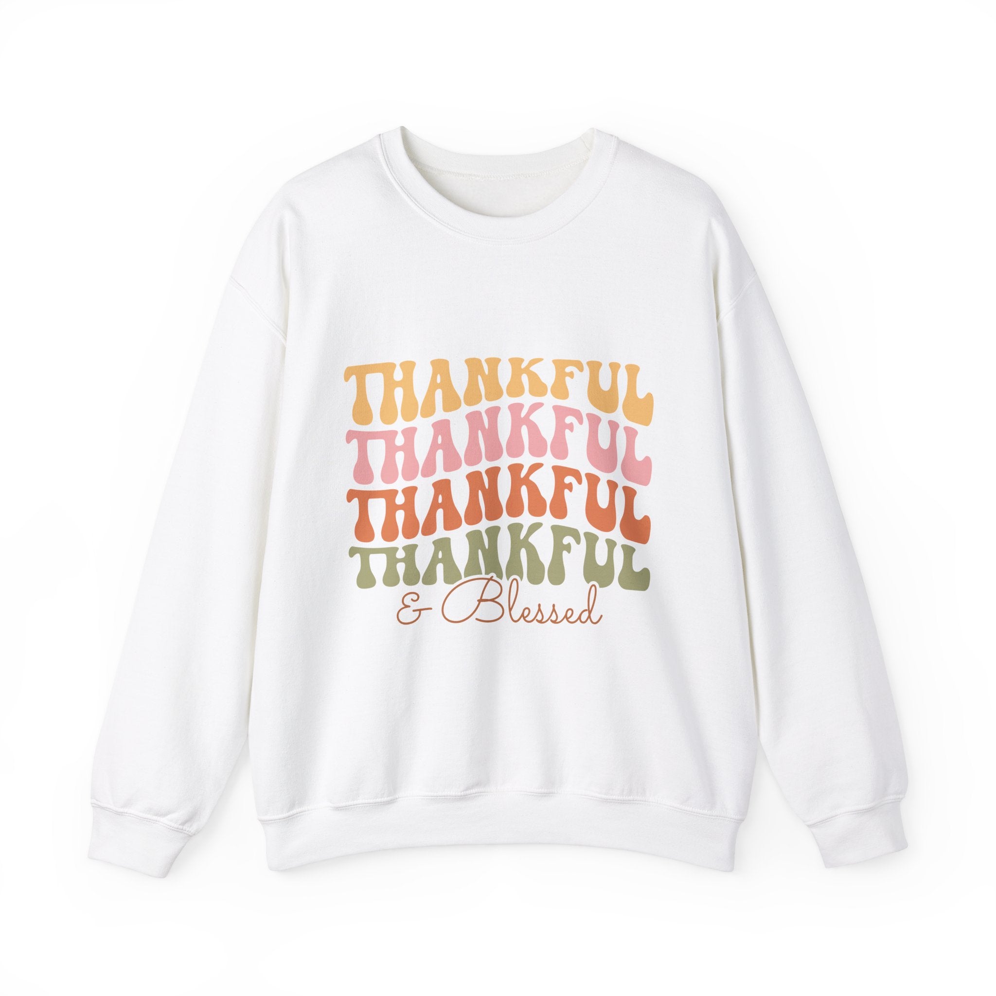 Retro Thankful & Blessed Thanksgiving Sweatshirt