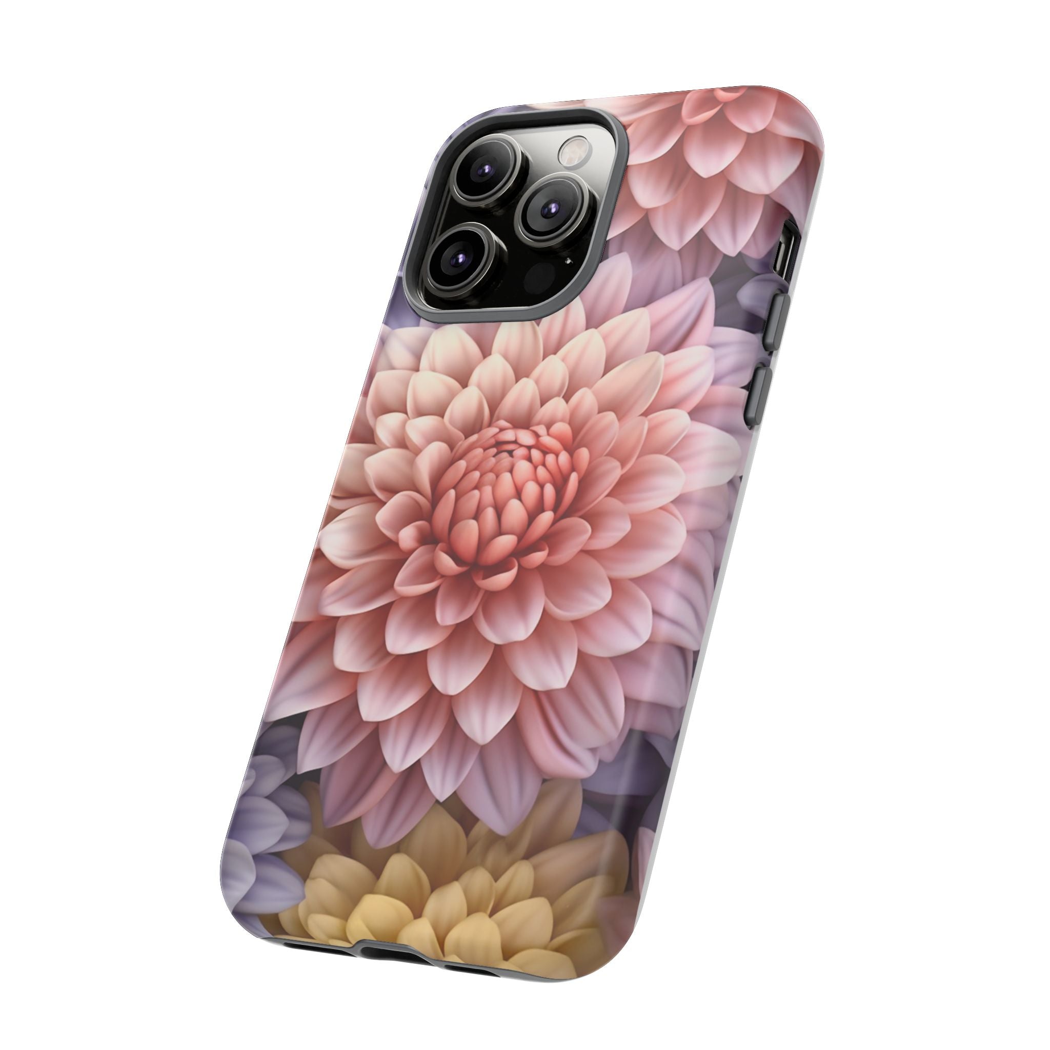 Dahlia Bloom Hexagon Stone iPhone Case