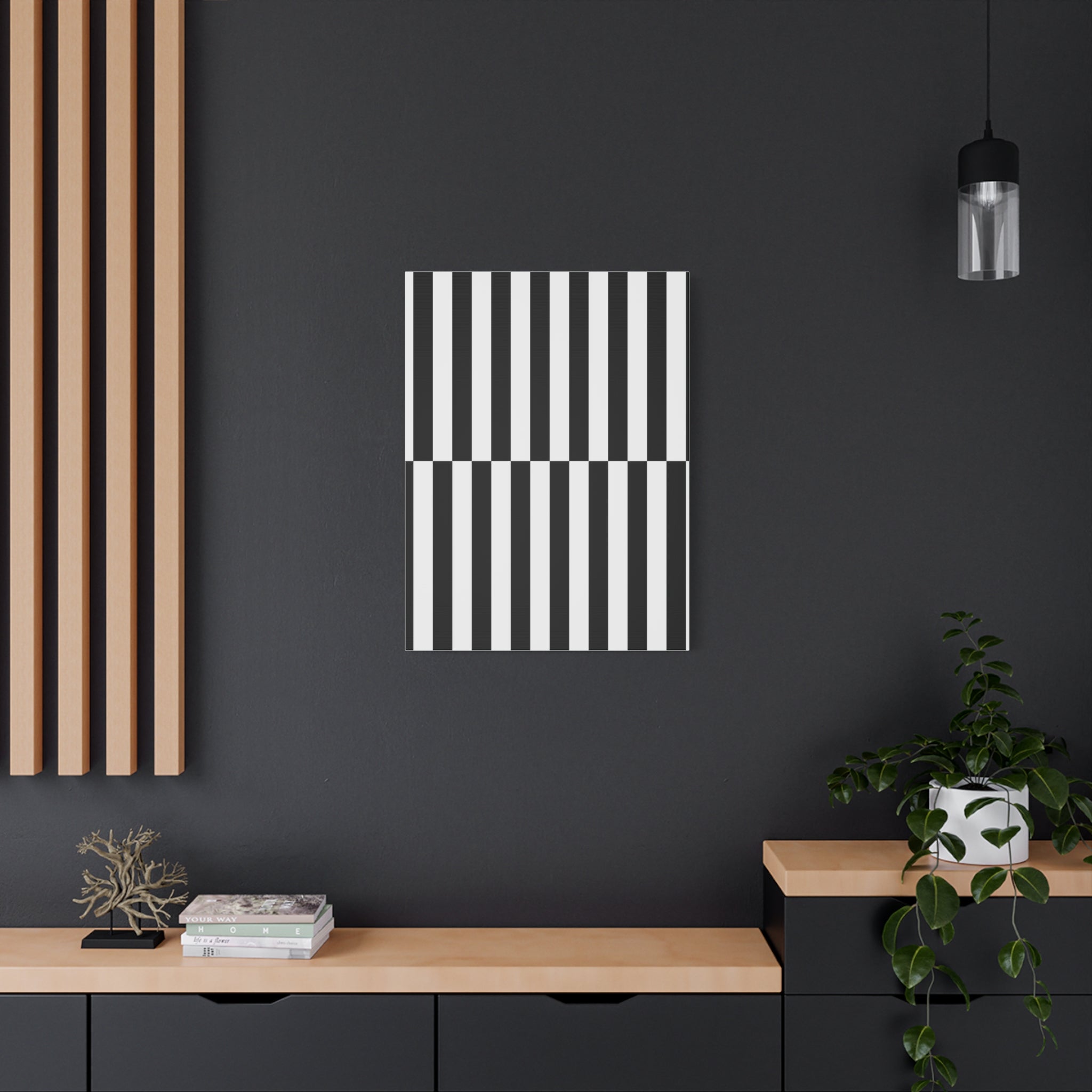 Op Art Shift: Black & White Stripe Canvas