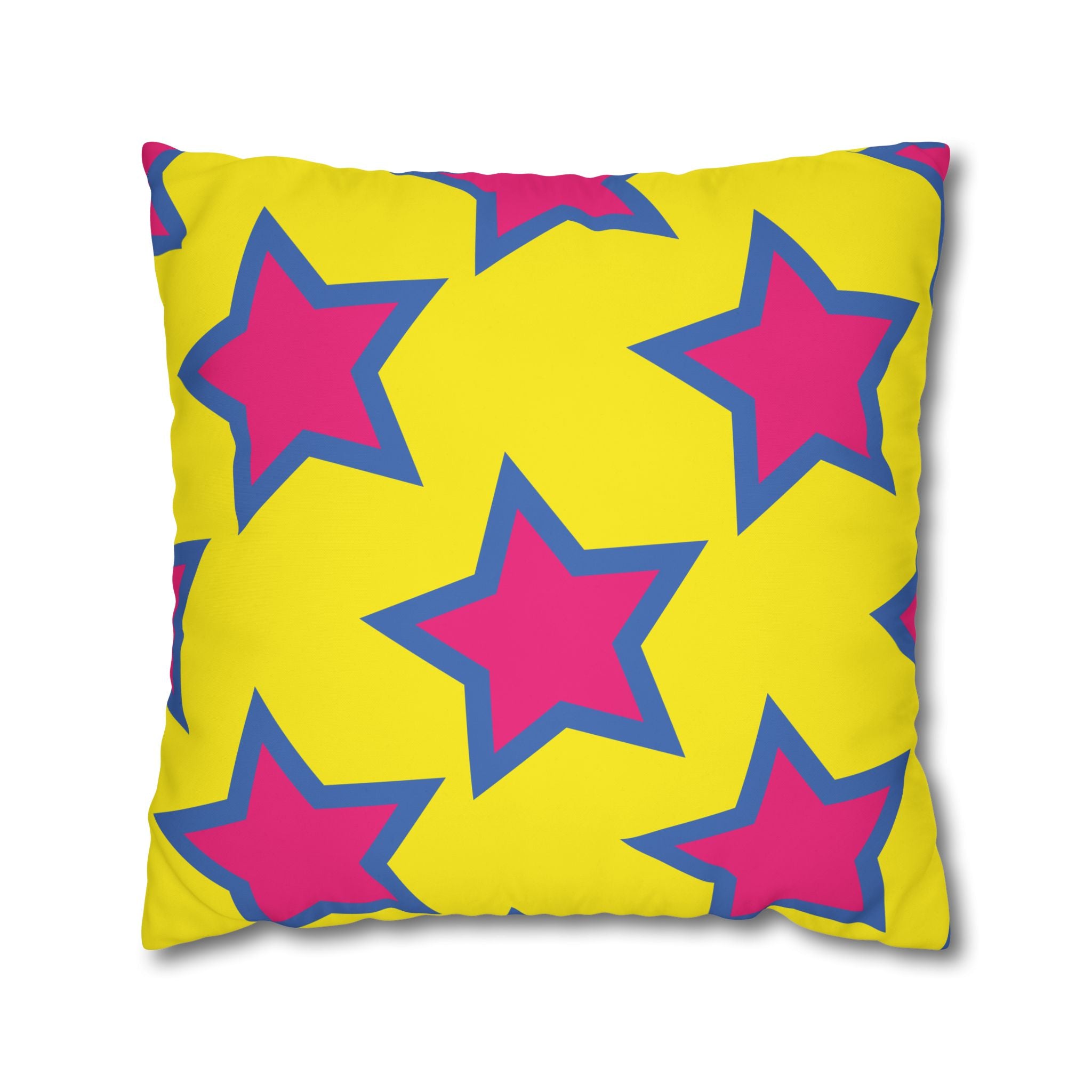 Pink & Purple Star Pillowcase - Yellow