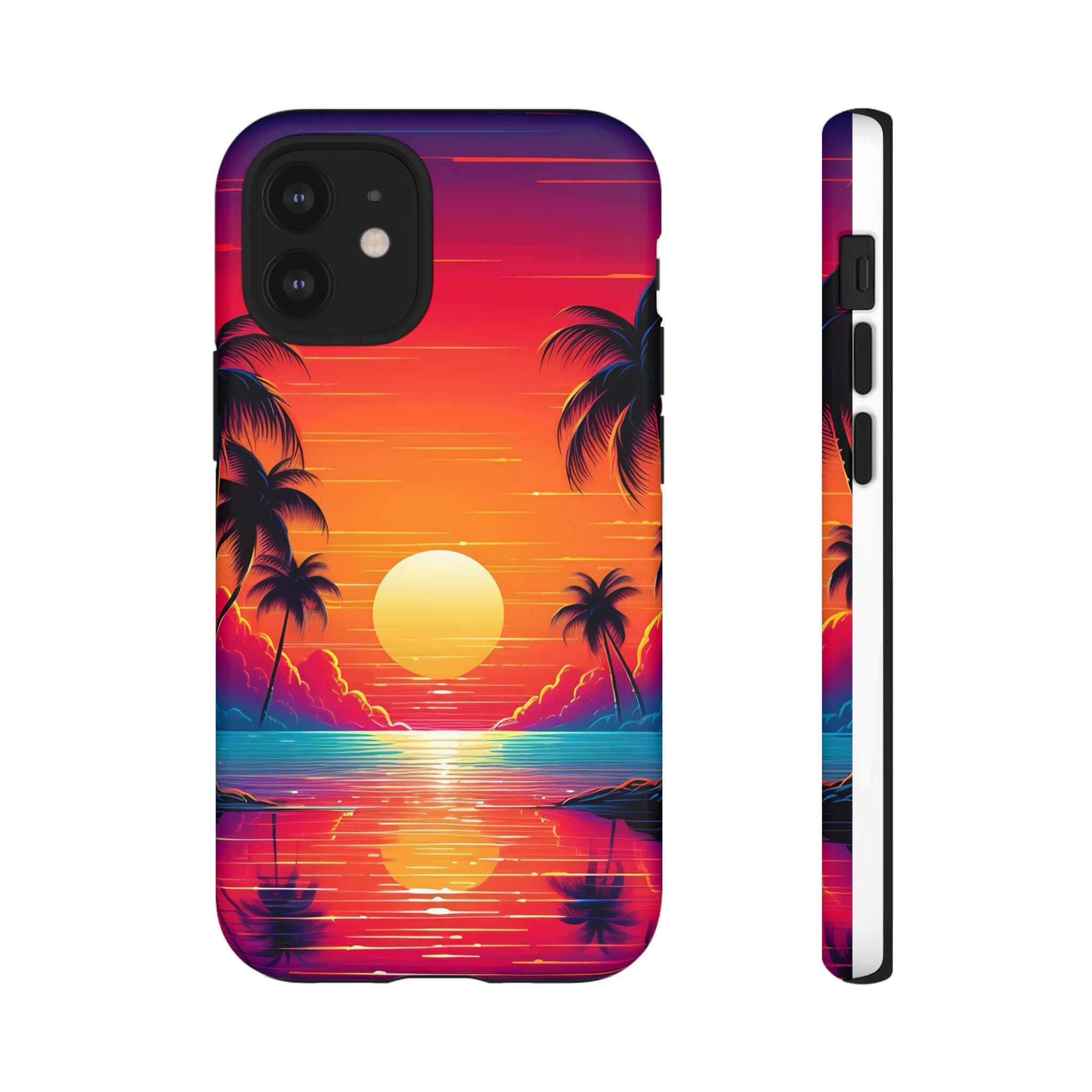 Sunset Palm Beach iPhone Case - Hexagon Stone