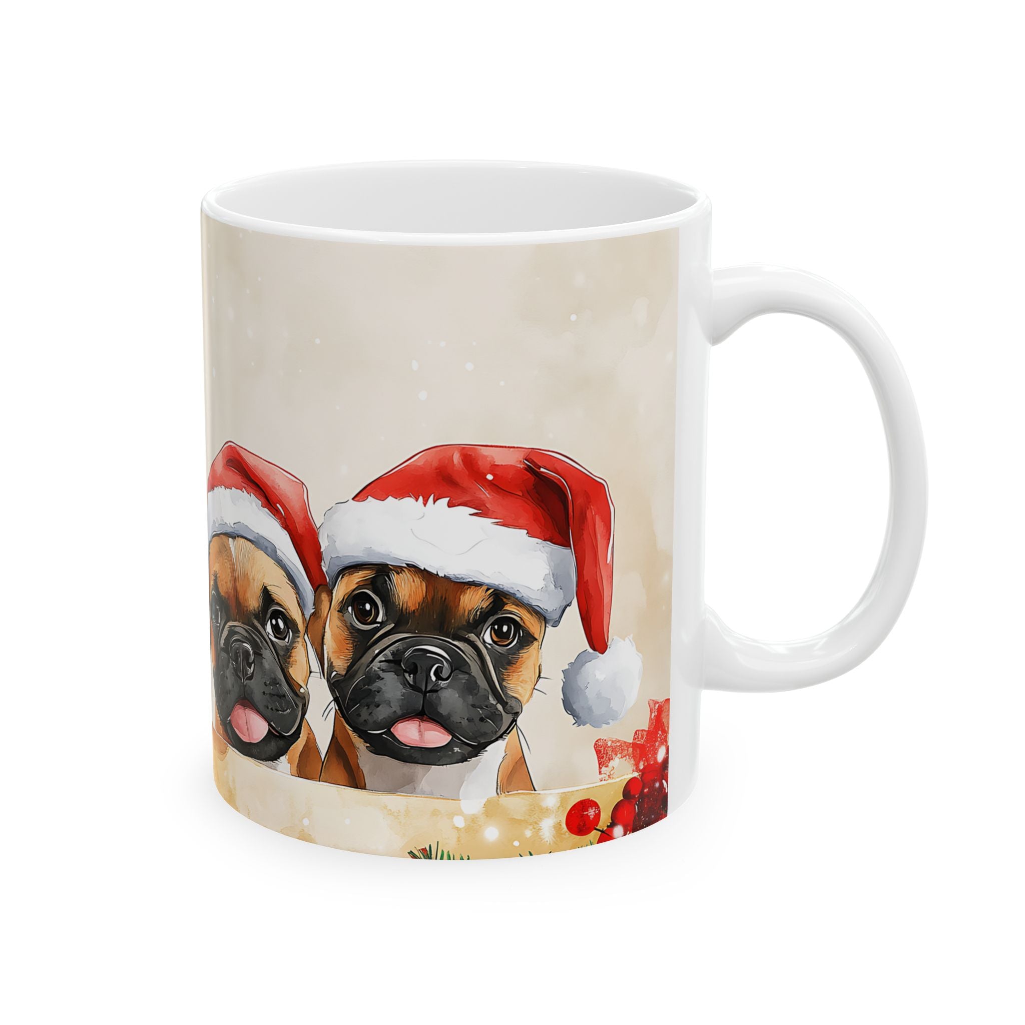 Pug Puppies Christmas Mug