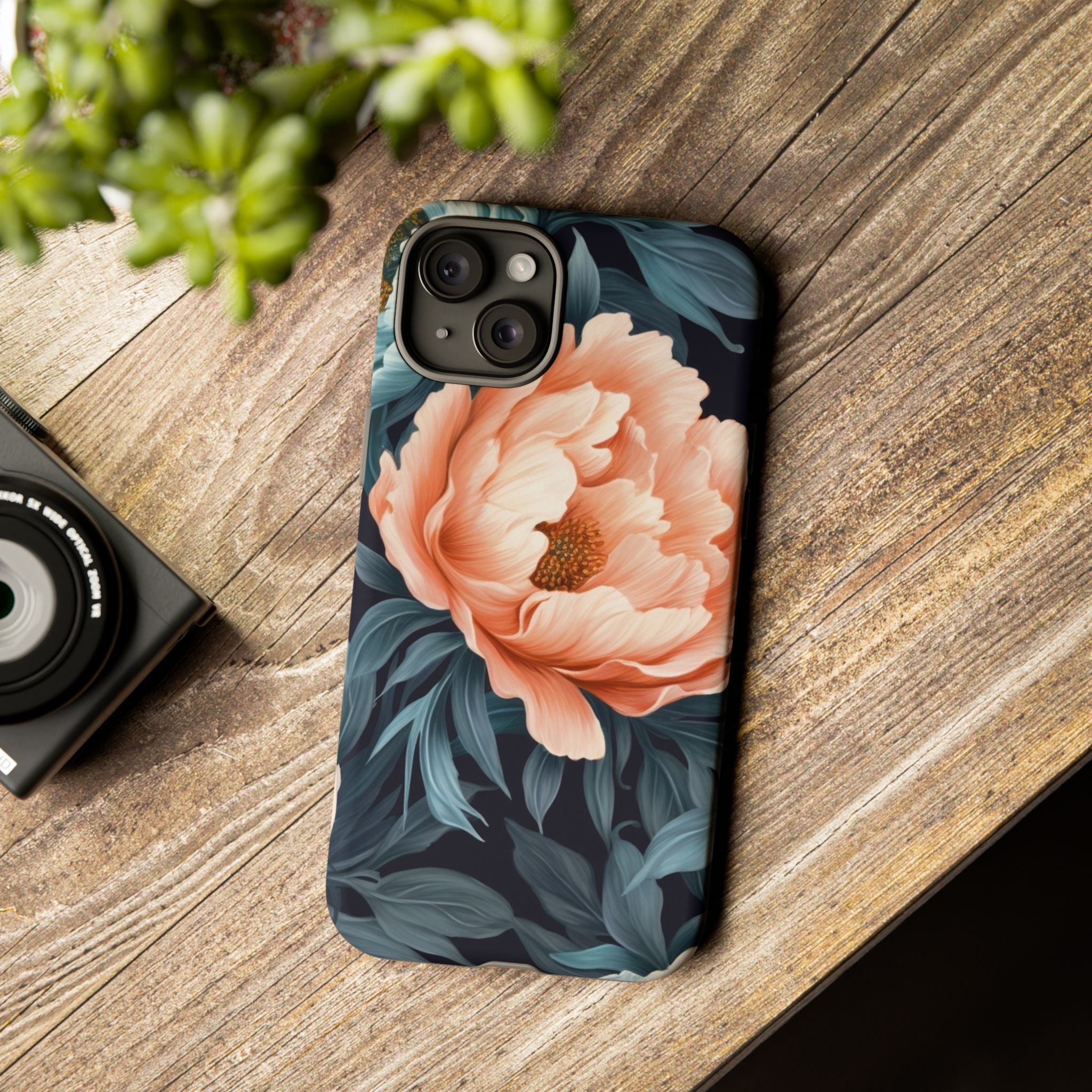 Moody Floral iPhone Case - Hexagon Stone