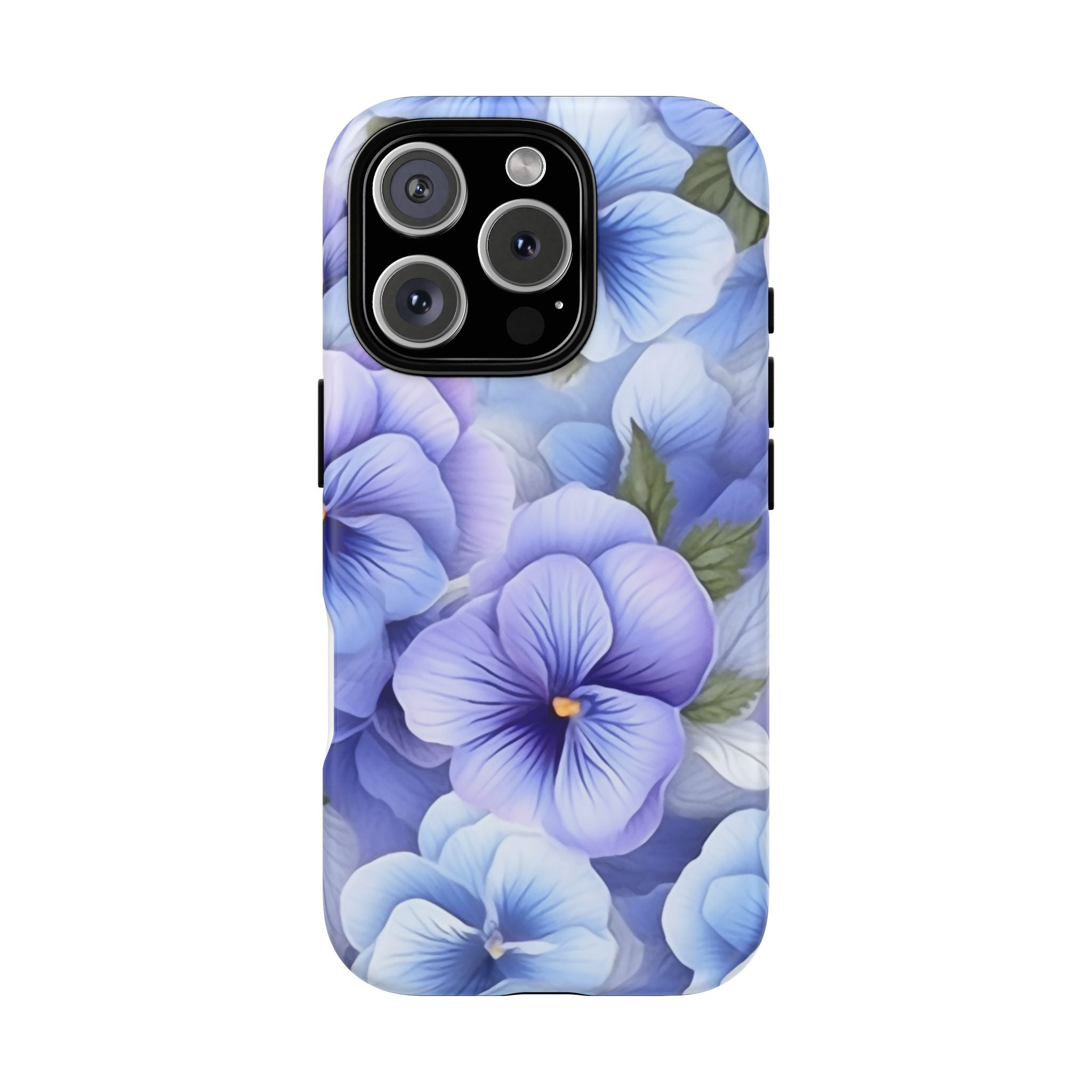 Dreamy Pansy Blue iPhone Case - Hexagon Stone