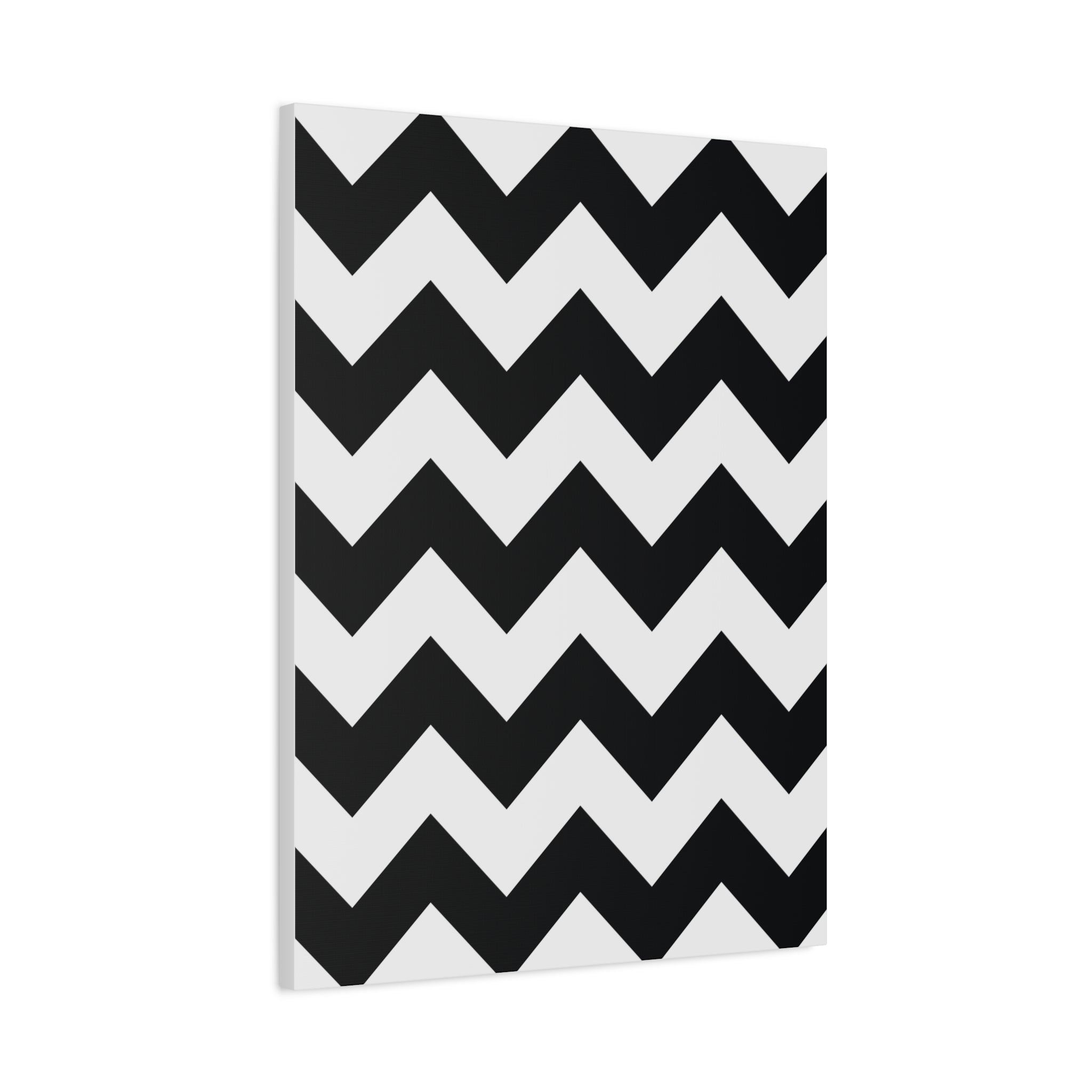 Black & White Zigzag Geometric Canvas Art