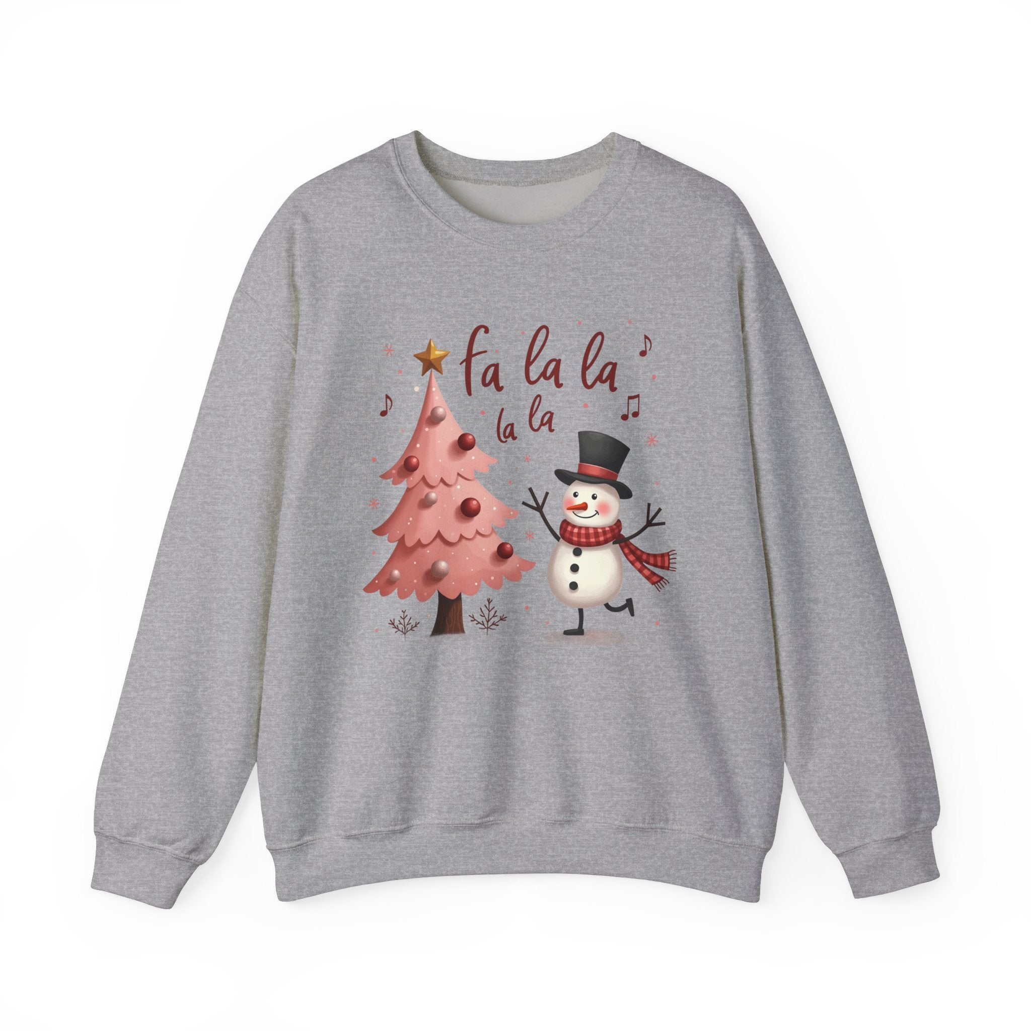 Pink Tree & Snowman Christmas Sweatshirt