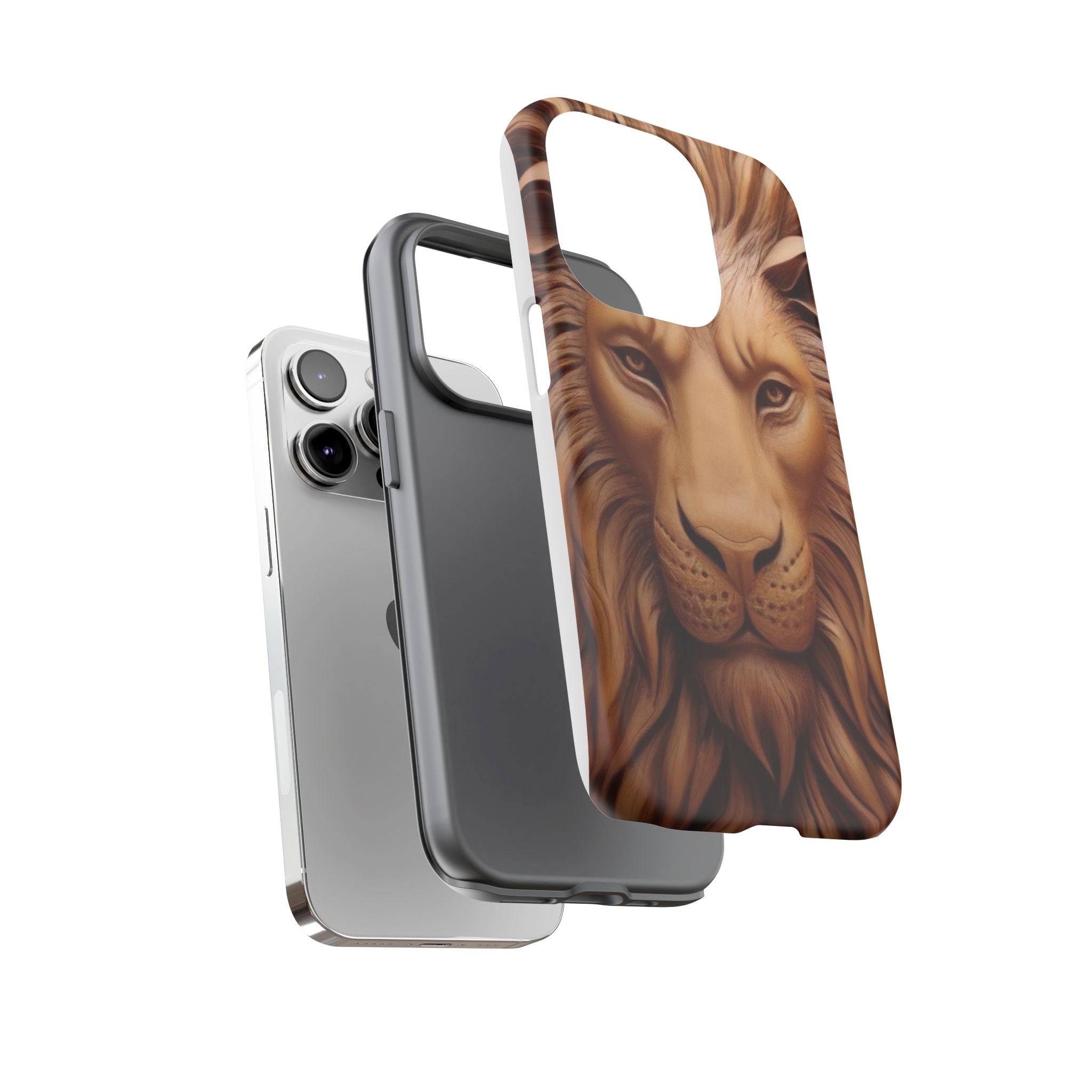 Majestic Lion Head Hexagon Stone iPhone Case