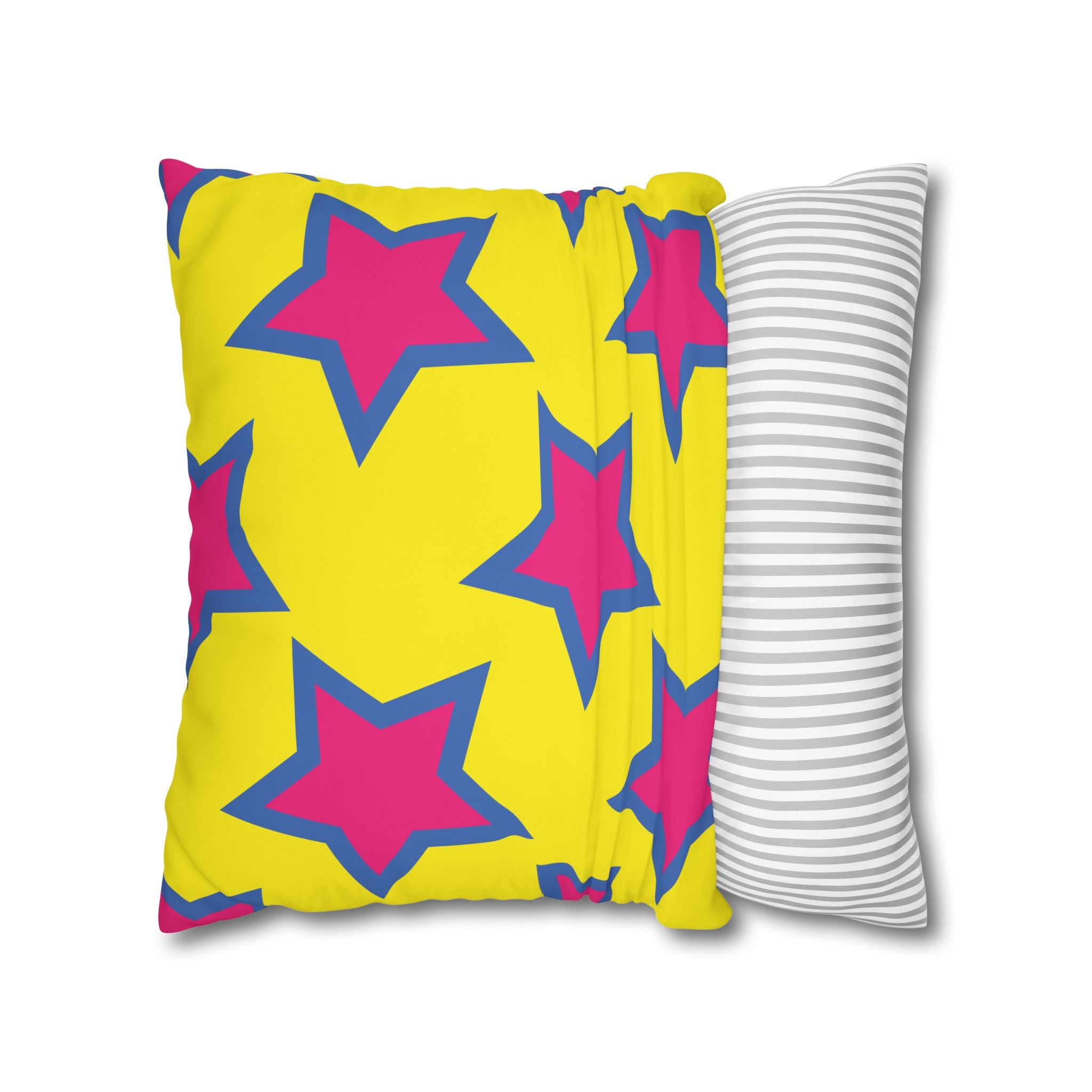 Pink & Purple Star Pillowcase - Yellow