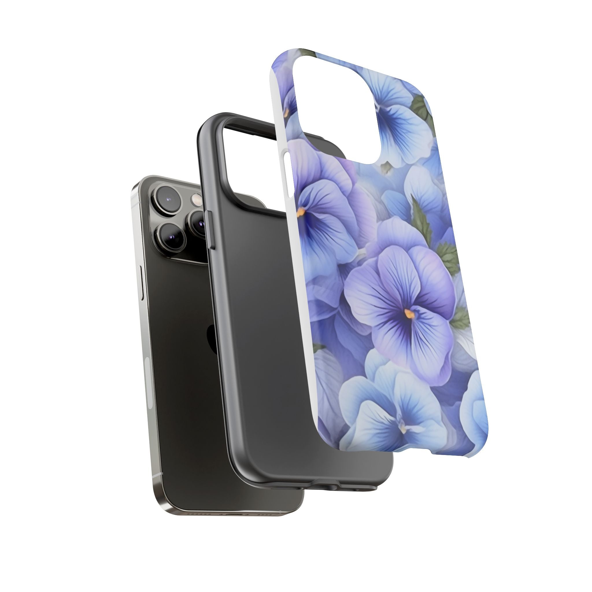 Dreamy Pansy Blue iPhone Case - Hexagon Stone