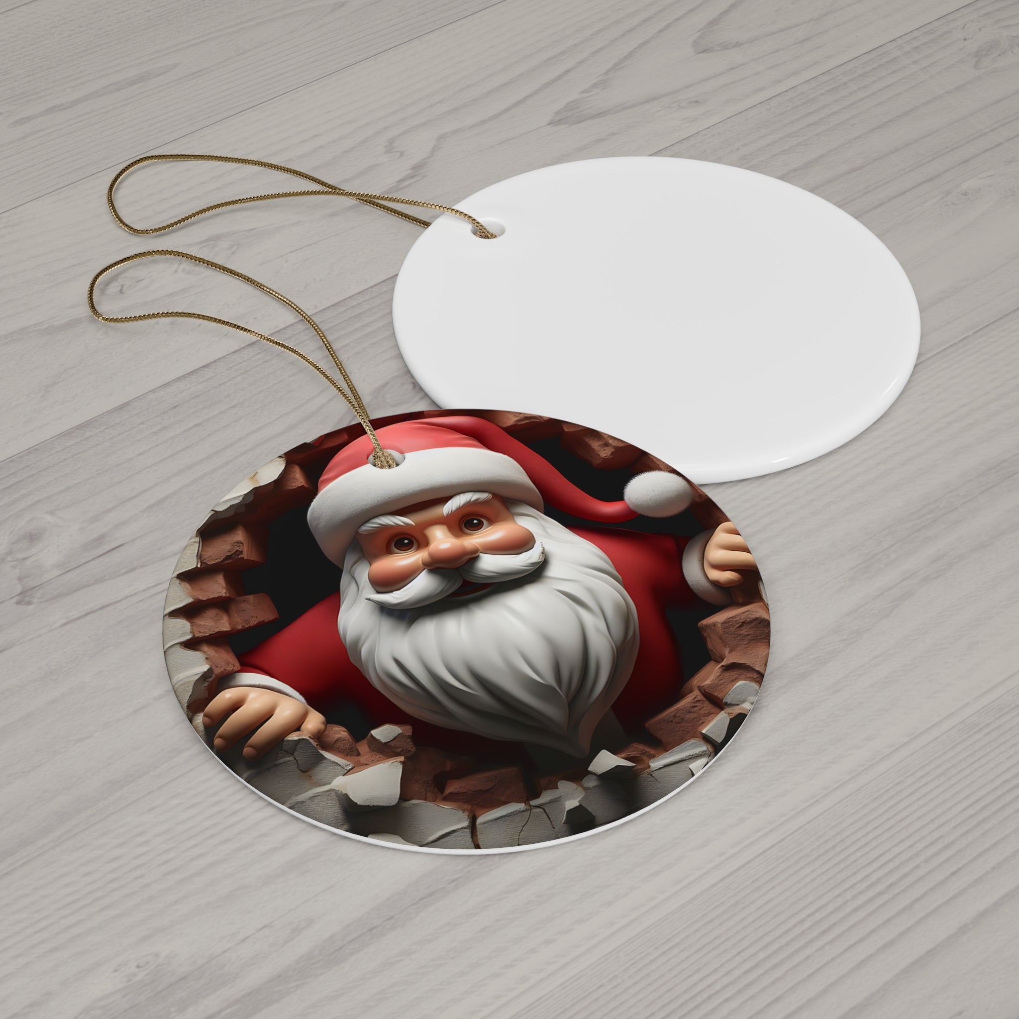 Santa's Brick Wall Breakout Ornament