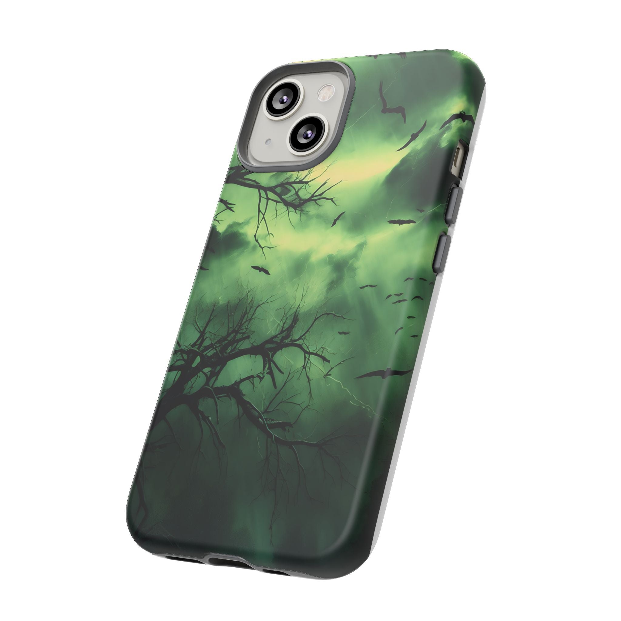 Gothic Green Forest iPhone Case - Hexagon Stone