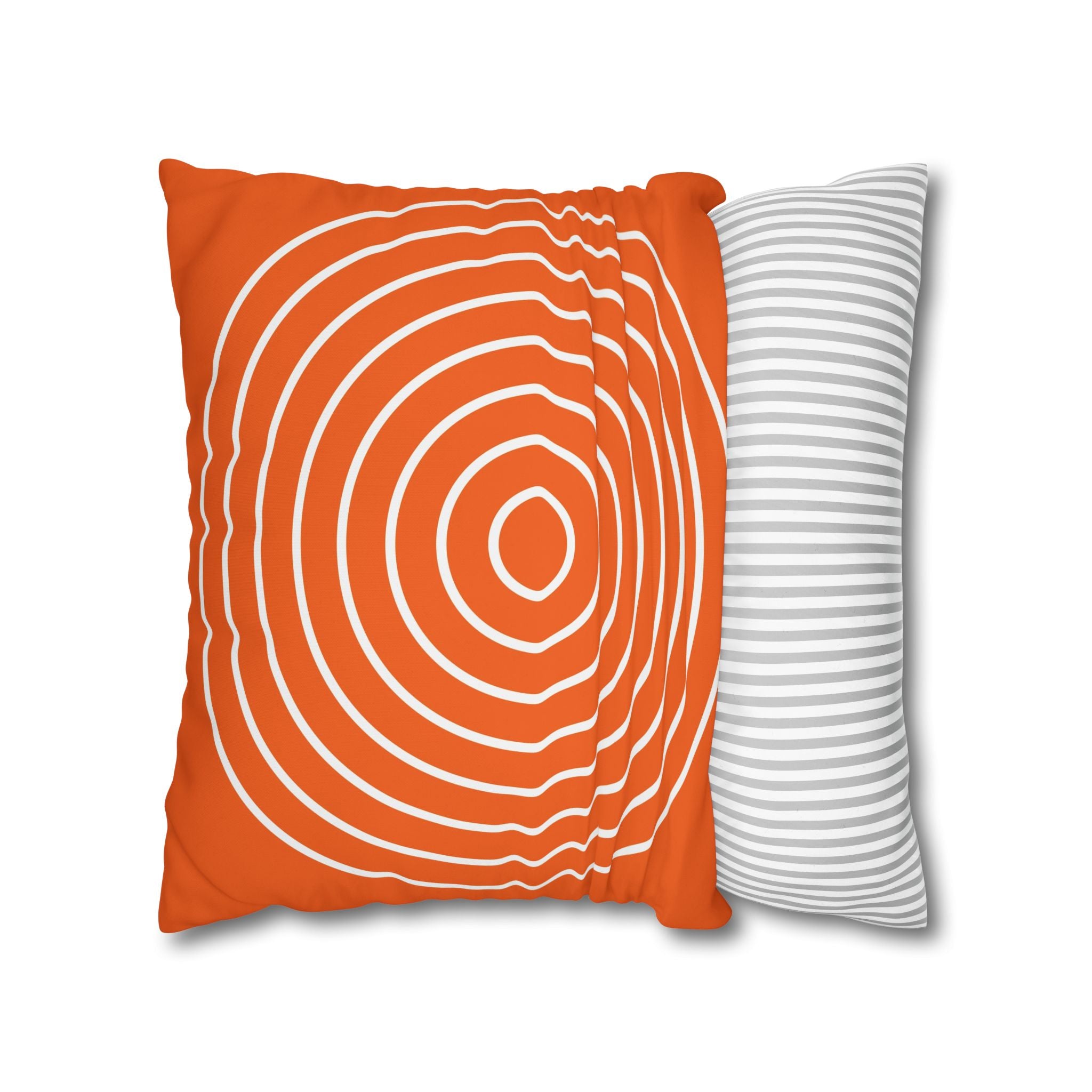 Orange & White Concentric Circles Pillowcase