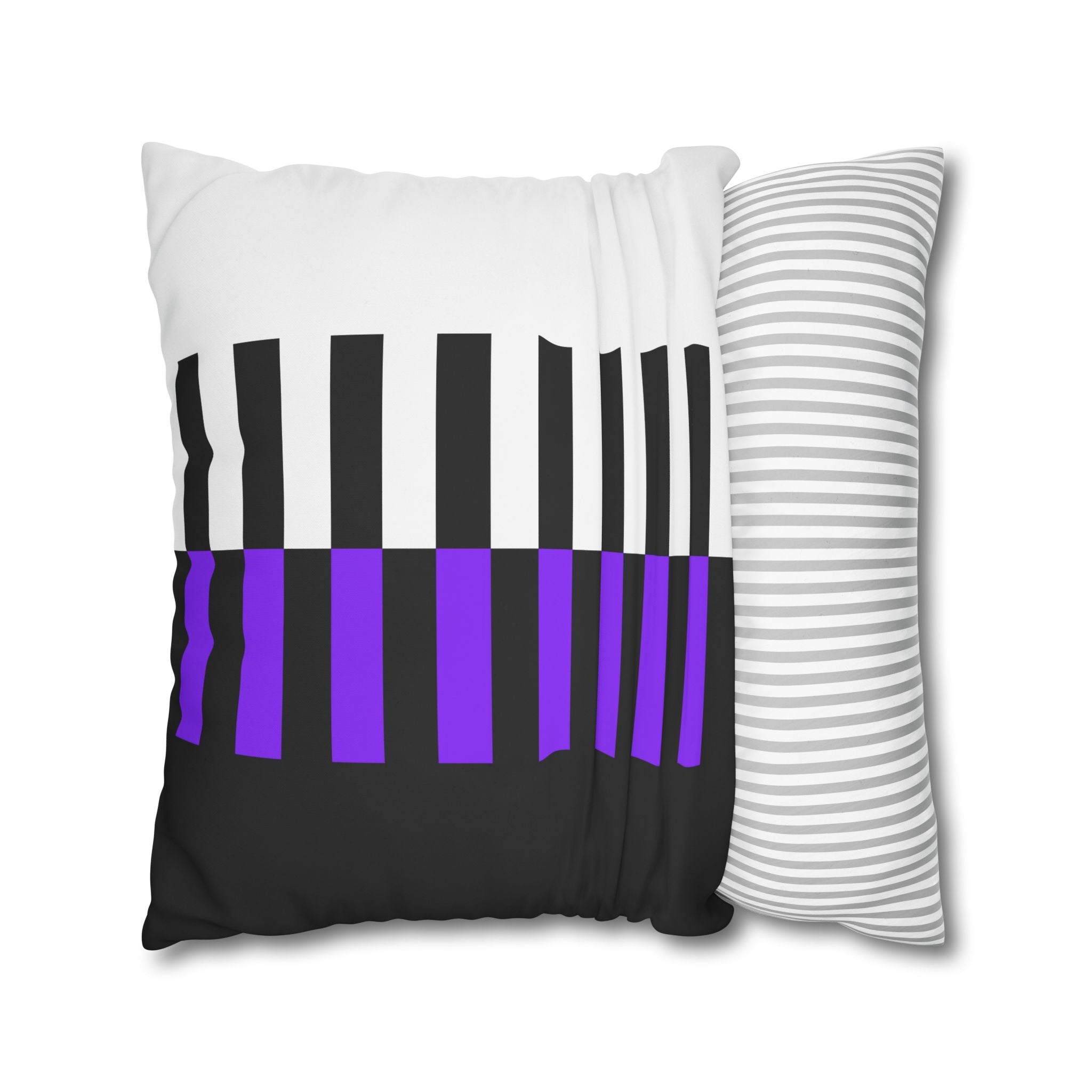 Abstract Piano Pillowcase - Purple & Black